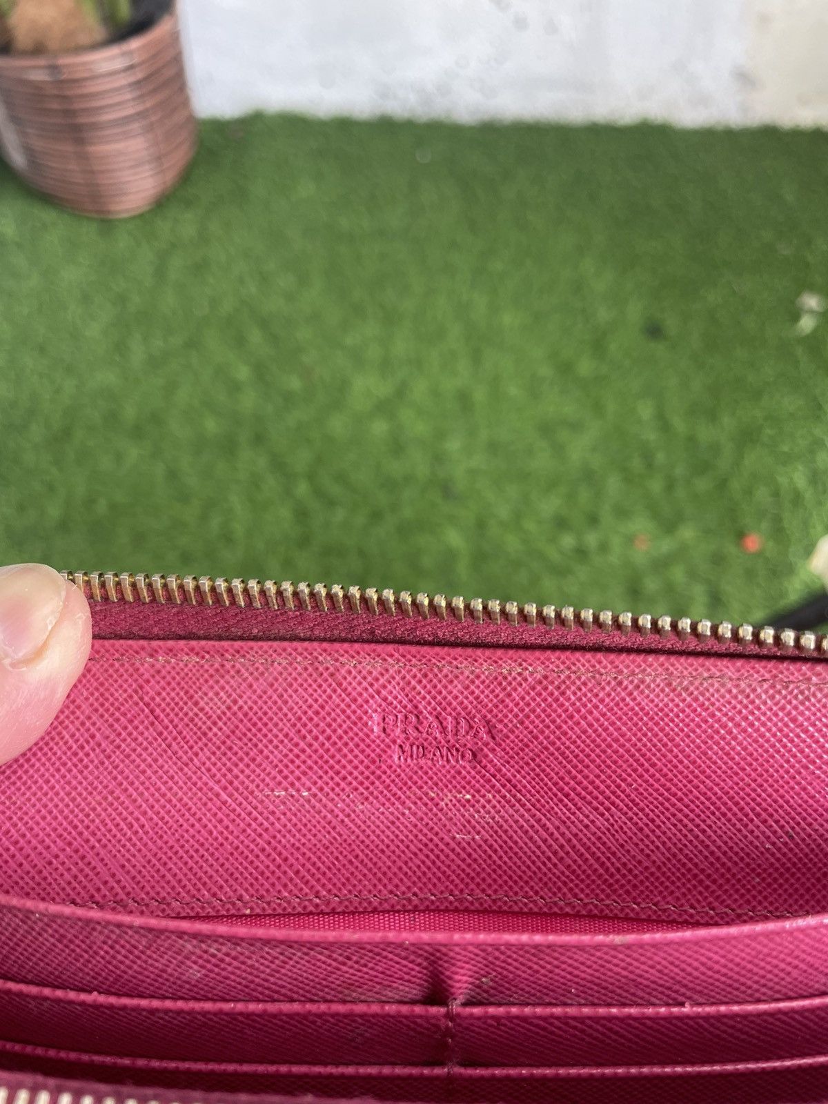 Prada PRADA Zip Around Long Wallet Fiocco Ribbon Saffiano Leather Size ONE SIZE - 7 Thumbnail