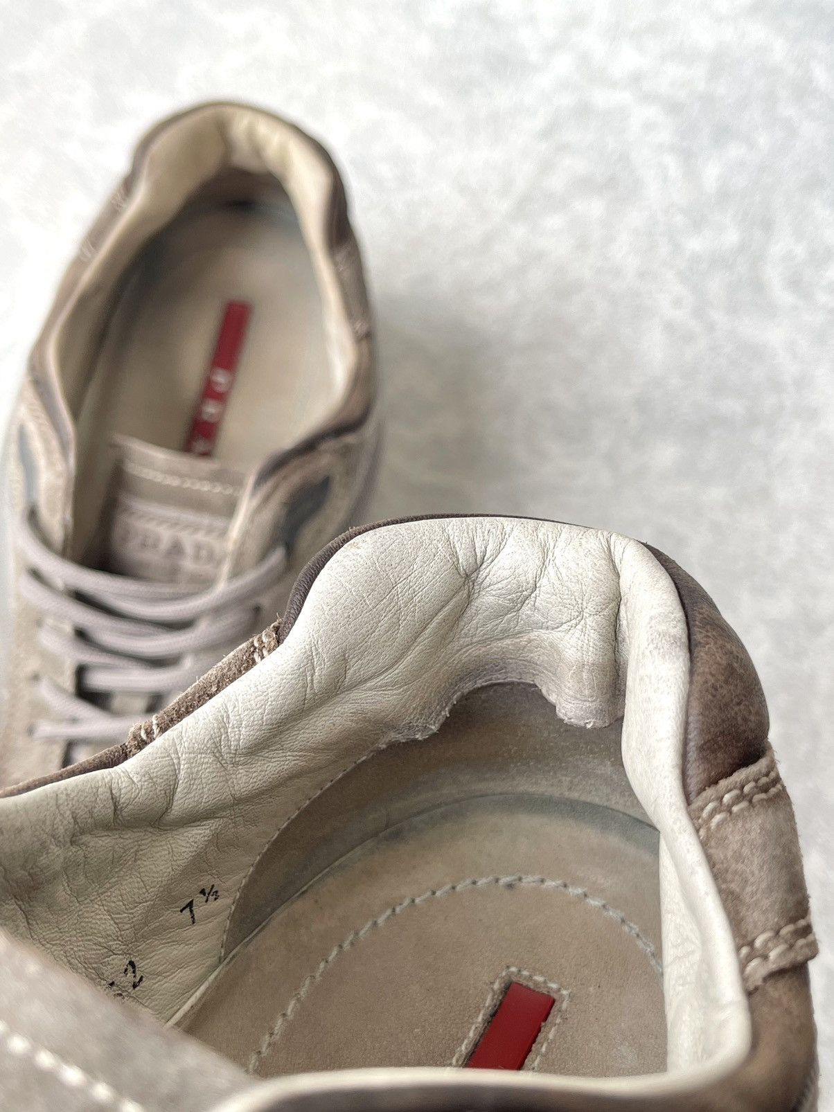 Prada VTG Prada America’s Cup Suede & Mesh Sneakers Grey Archive Size US 8.5 / EU 41-42 - 14 Thumbnail