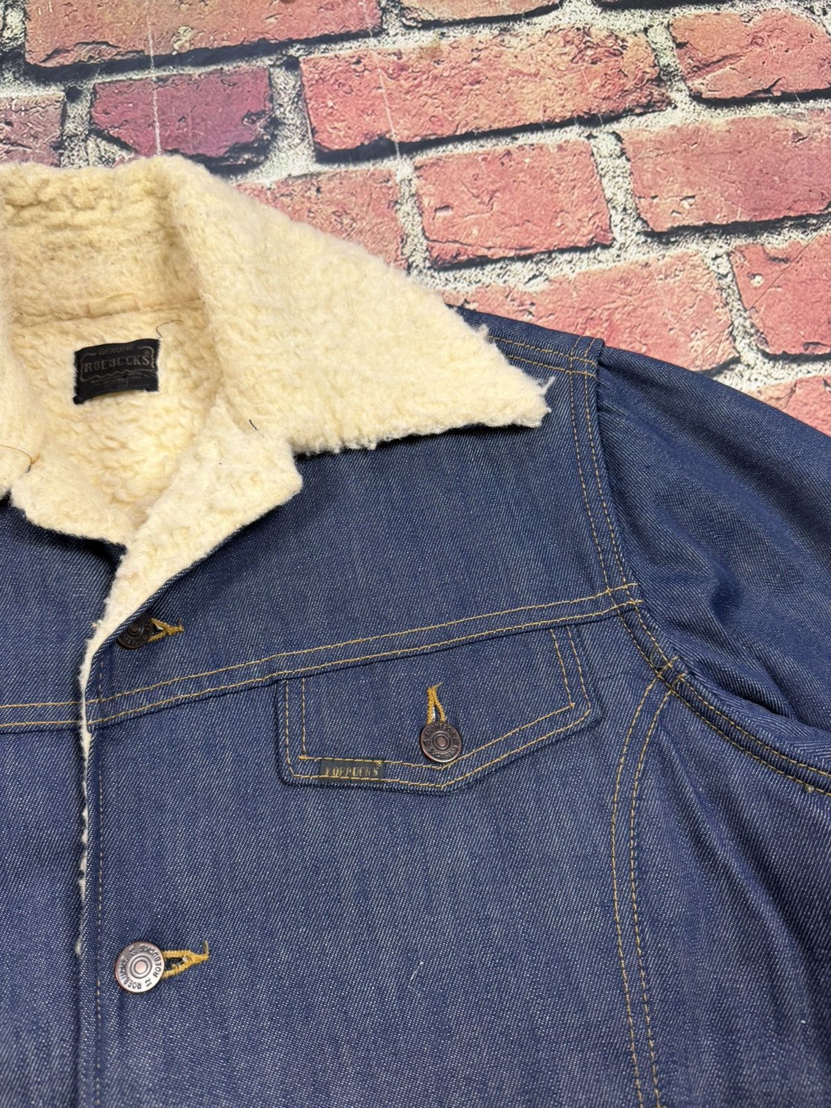 Sears Vintage Roebucks Sears Denim Trucker Jacket Sherpa Lined Size US M / EU 48-50 / 2 - 6 Thumbnail