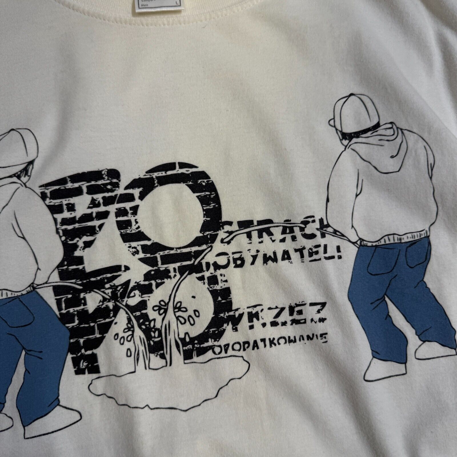 Vintage Vintage Stedman White Cotton T-Shirt Size L Graffiti Size US L / EU 52-54 / 3 - 6 Thumbnail