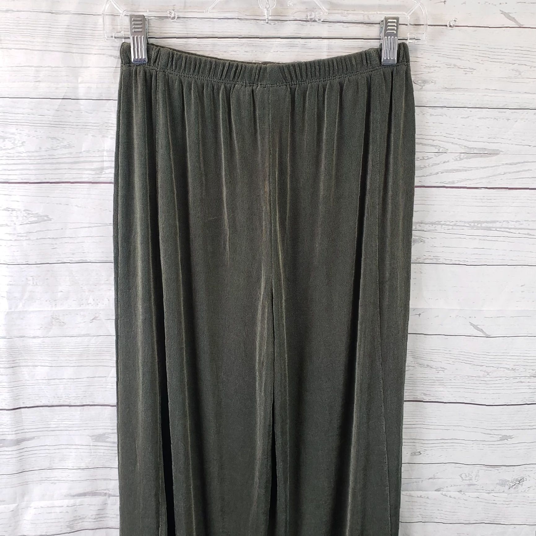Vintage Chicos Travelers Womens Cropped Pants Sz Small Green Pull On High Rise Slinky Size 28" / US 6 / IT 42 - 4 Thumbnail