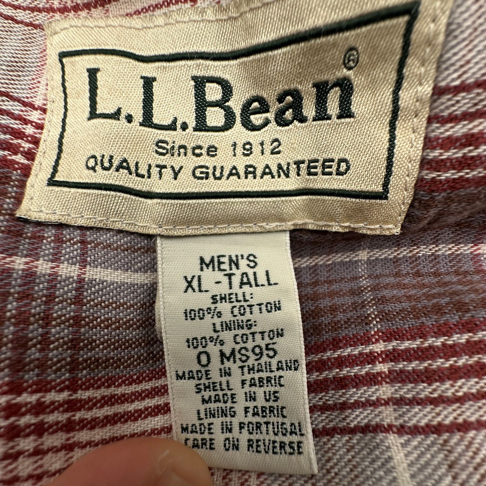 L.L. Bean LL Bean Canvas Plaid Lined Shirt XLT Button Up Distressed Size US XL / EU 56 / 4 - 3 Thumbnail