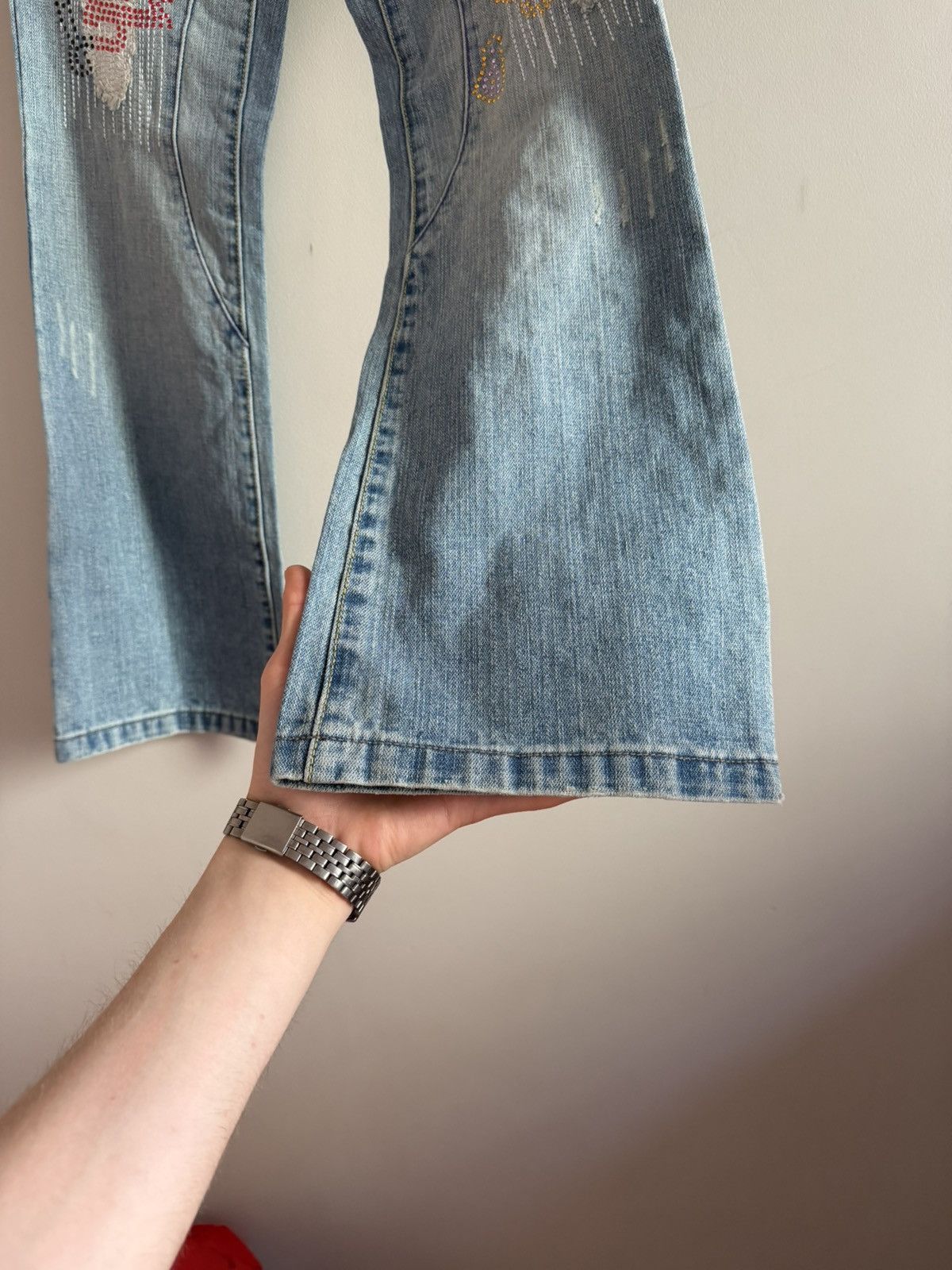 Vintage Y2K Embellished Flared Jeans Size 23" - 4 Thumbnail