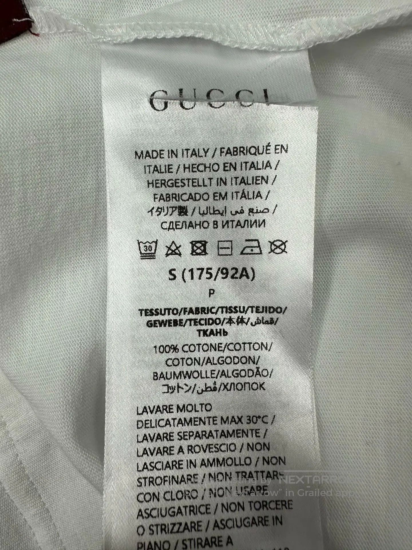 Gucci Guicci White Letter Print Logo Short Sleeve| Size US S / EU 44-46 / 1 - 5 Thumbnail