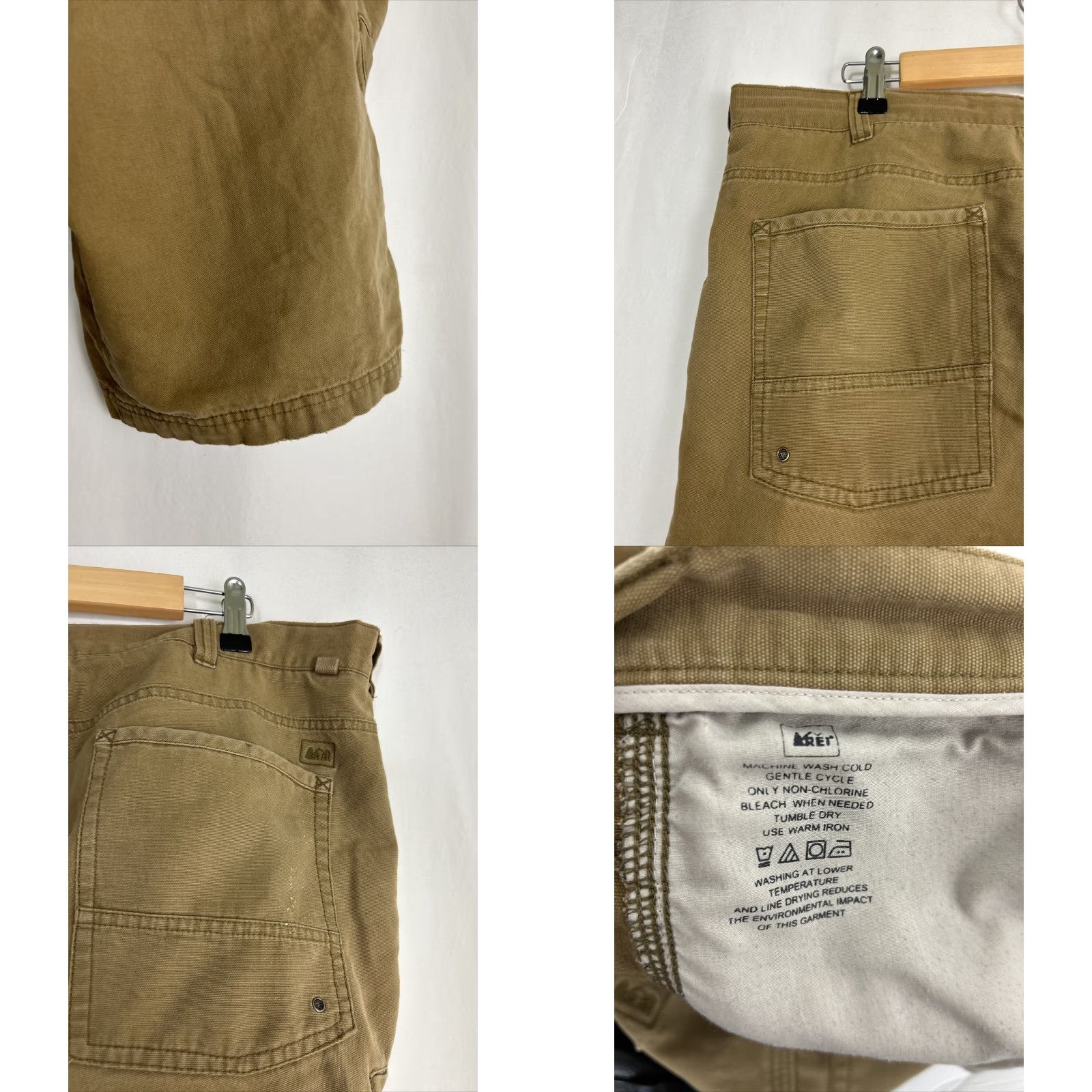 Vintage REI Mens Size 40 Khaki Cargo Shorts Utility Pocket Distressed 40x11 Size US 40 / EU 56 - 9 Thumbnail