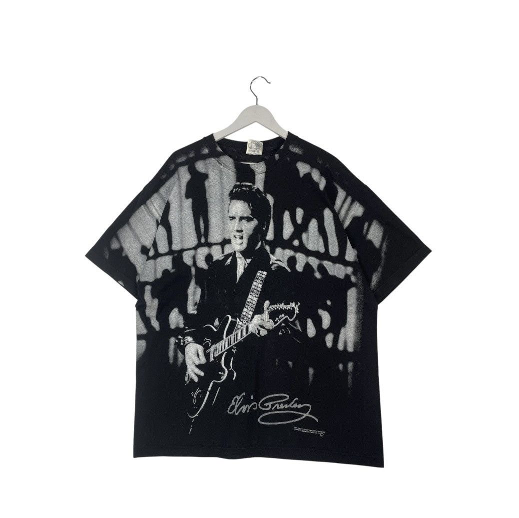 Designer × Vintage VINTAGE 2000 ELVIS PRESLEY 2000s OVER PRINT FULL PRINT TEE Size US L / EU 52-54 / 3 - 1 Thumbnail