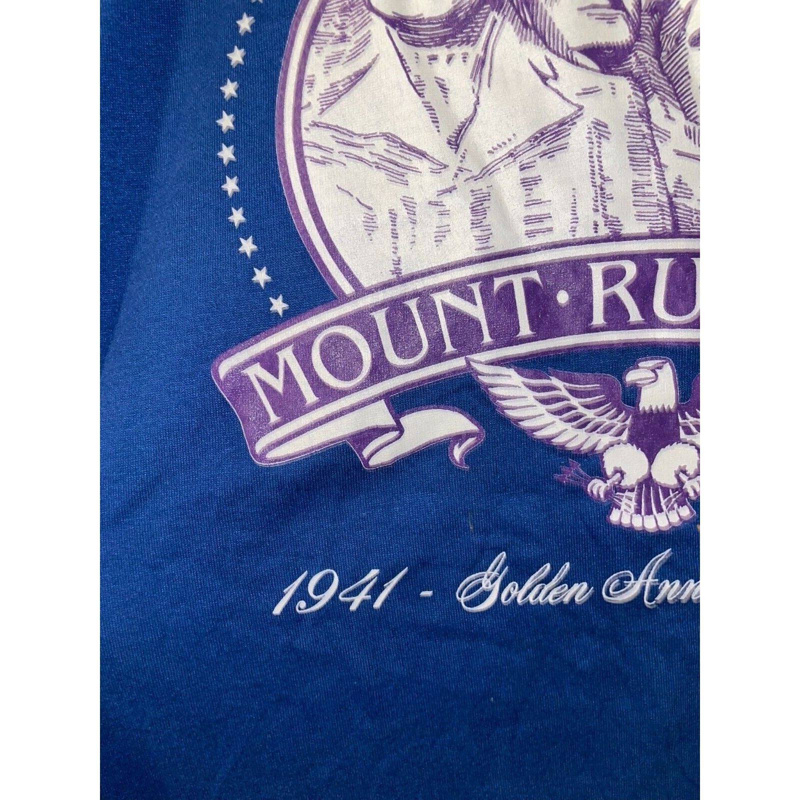 Jerzees Vintage Mount Rushmore Shirt Golden Blue Tee 90s 1991 L Size US L / EU 52-54 / 3 - 5 Thumbnail
