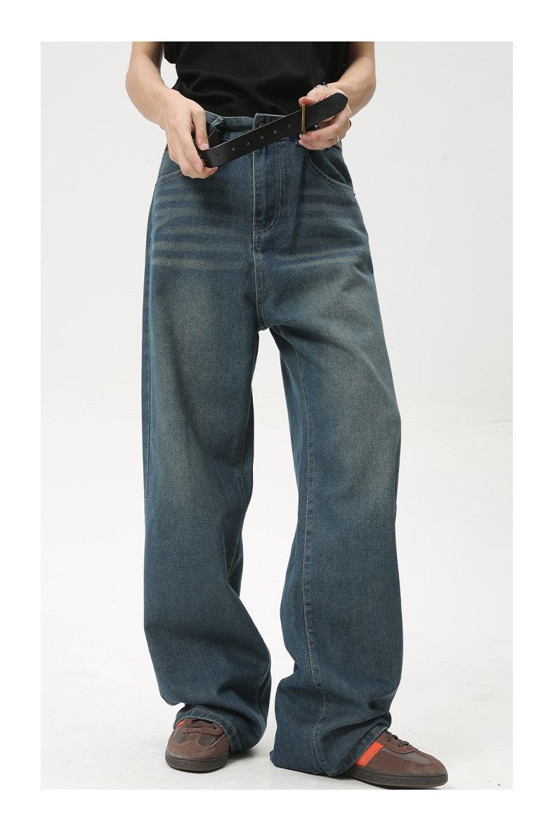 Japanese Brand × Jean Blue Vintage Washed Distressed Loose Straight Wide Leg Jeans Size US 32 / EU 48 - 3 Thumbnail