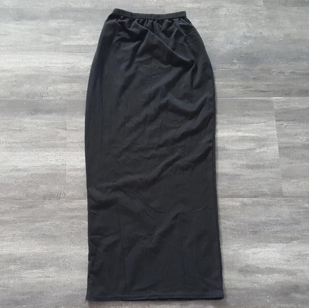Designer Black Basic Long High Waisted Maxi Size 28" / US 6 / IT 42 - 3 Thumbnail