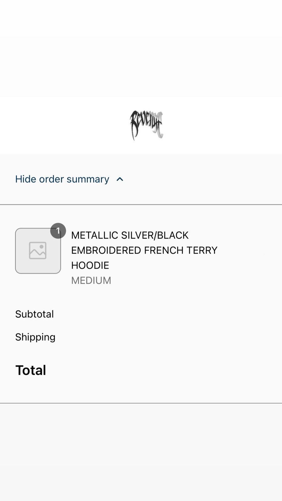 Revenge Revenge Metallic Silver Arch logo French Terry Hoodie Size US M / EU 48-50 / 2 - 8 Thumbnail