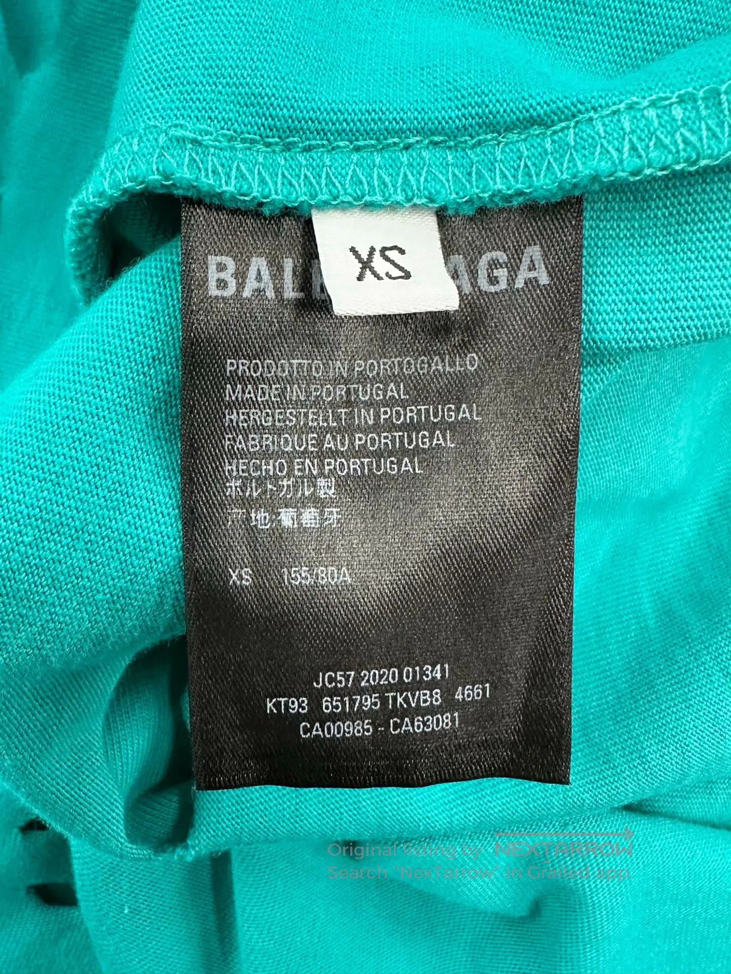 Balenciaga Balenciaga Teal Destruction Letter Logo Short Sleeve| Size US XS / EU 42 / 0 - 4 Thumbnail