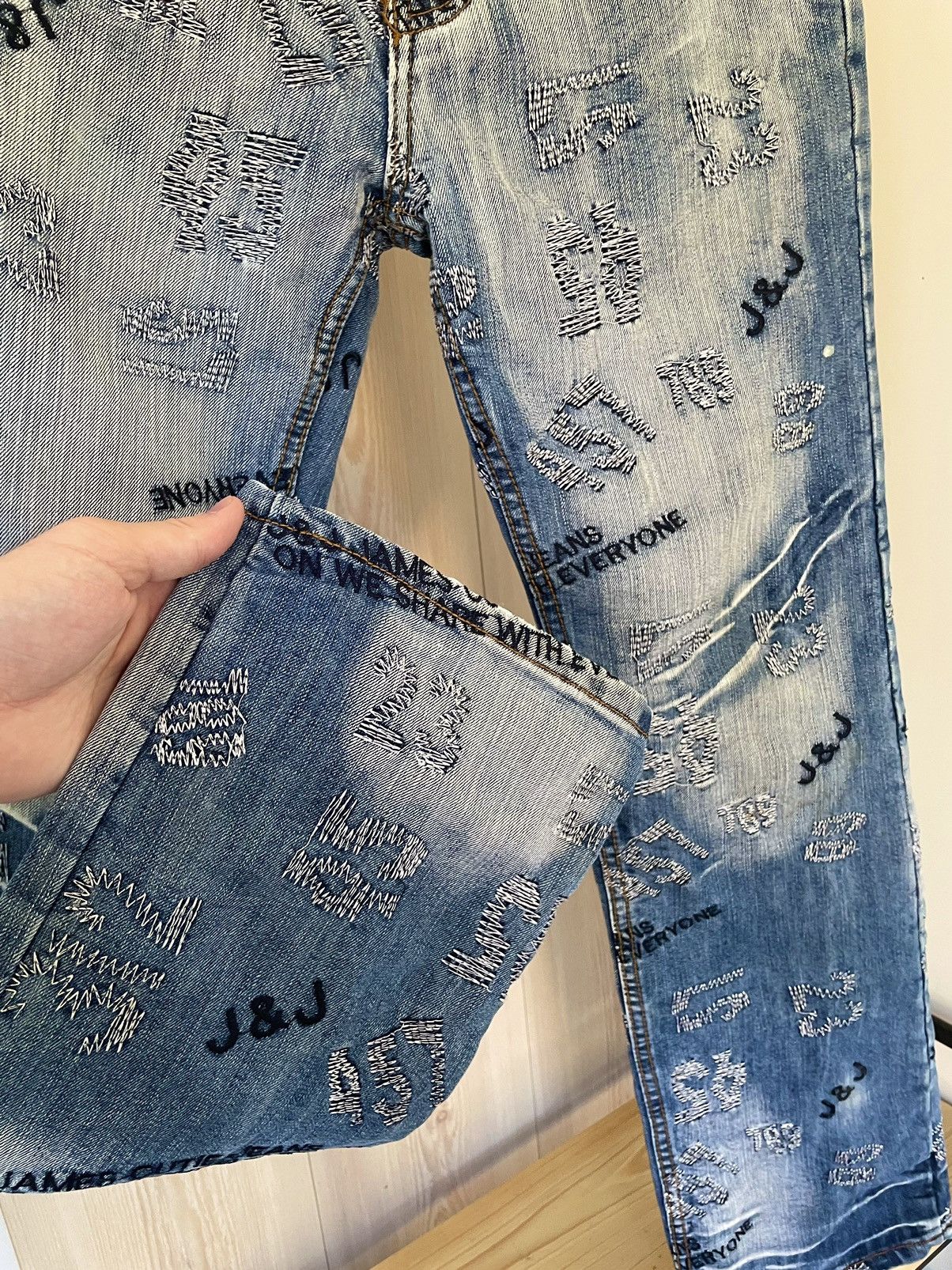 Japanese Brand × Vintage Crazy Vintage Y2K Archive Avant Garde Blue Denim Jeans Size US 30 / EU 46 - 10 Thumbnail