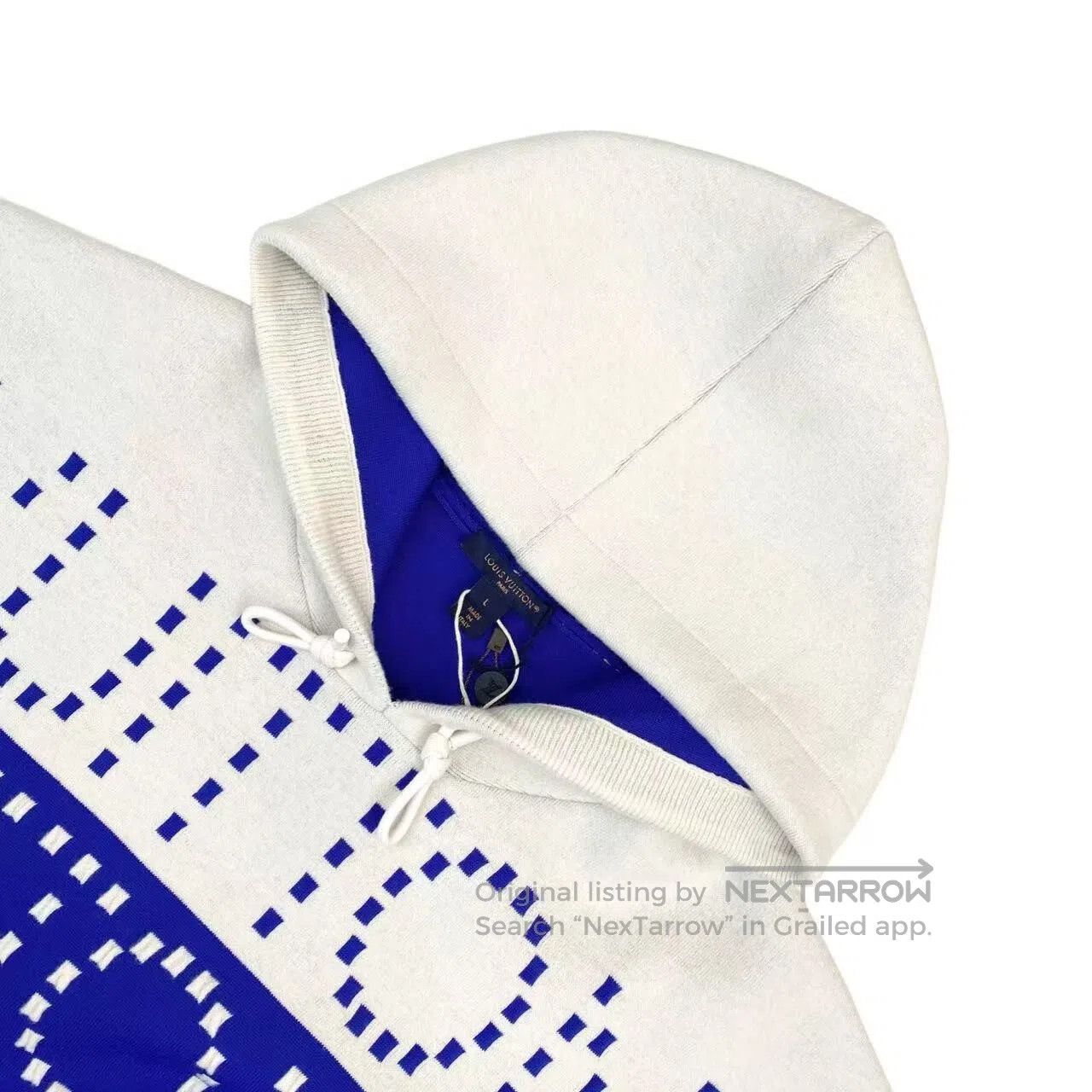 Louis Vuitton Louis Vuitton Blue and white letter print hoodie| Size L / US 10 / IT 46 - 3 Thumbnail