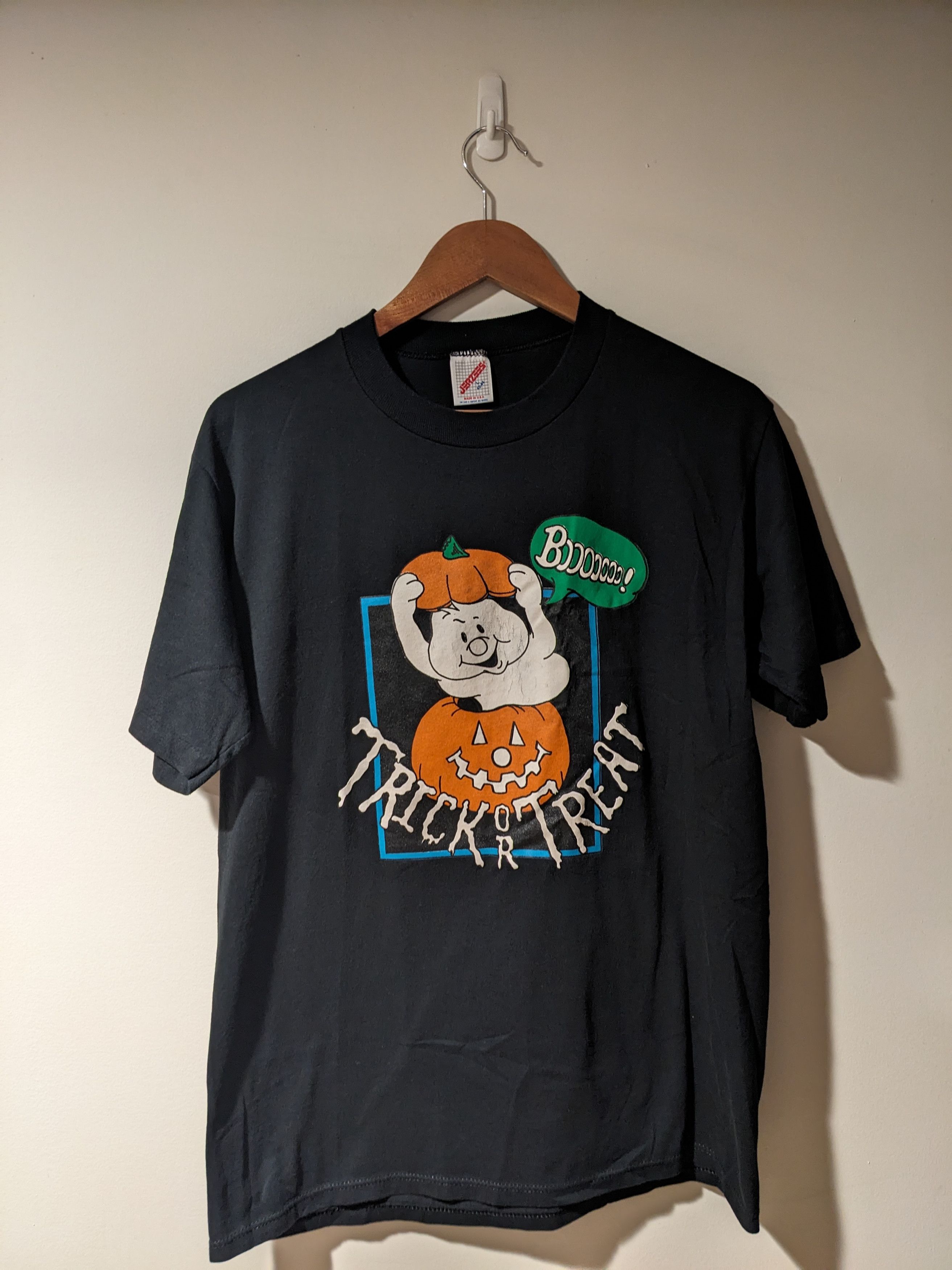 Expert Horror × Vintage Vintage 90s Boo Trick or Treat Halloween Scary Ghost T-Shirt Size US L / EU 52-54 / 3 - 1 Thumbnail