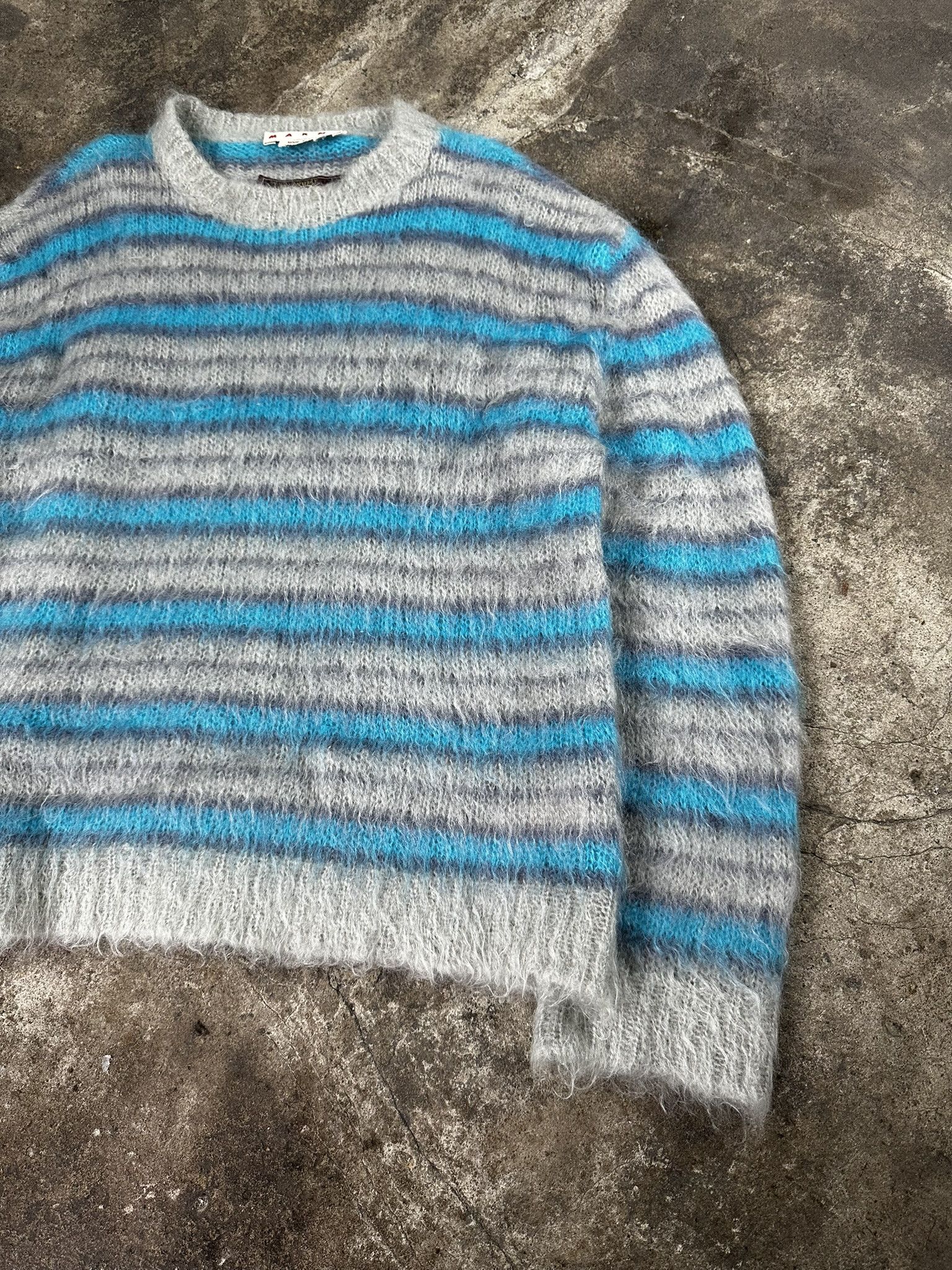Marni Marni Fuzzy Mohair Knit Stripped Sweater Size US L / EU 52-54 / 3 - 3 Thumbnail