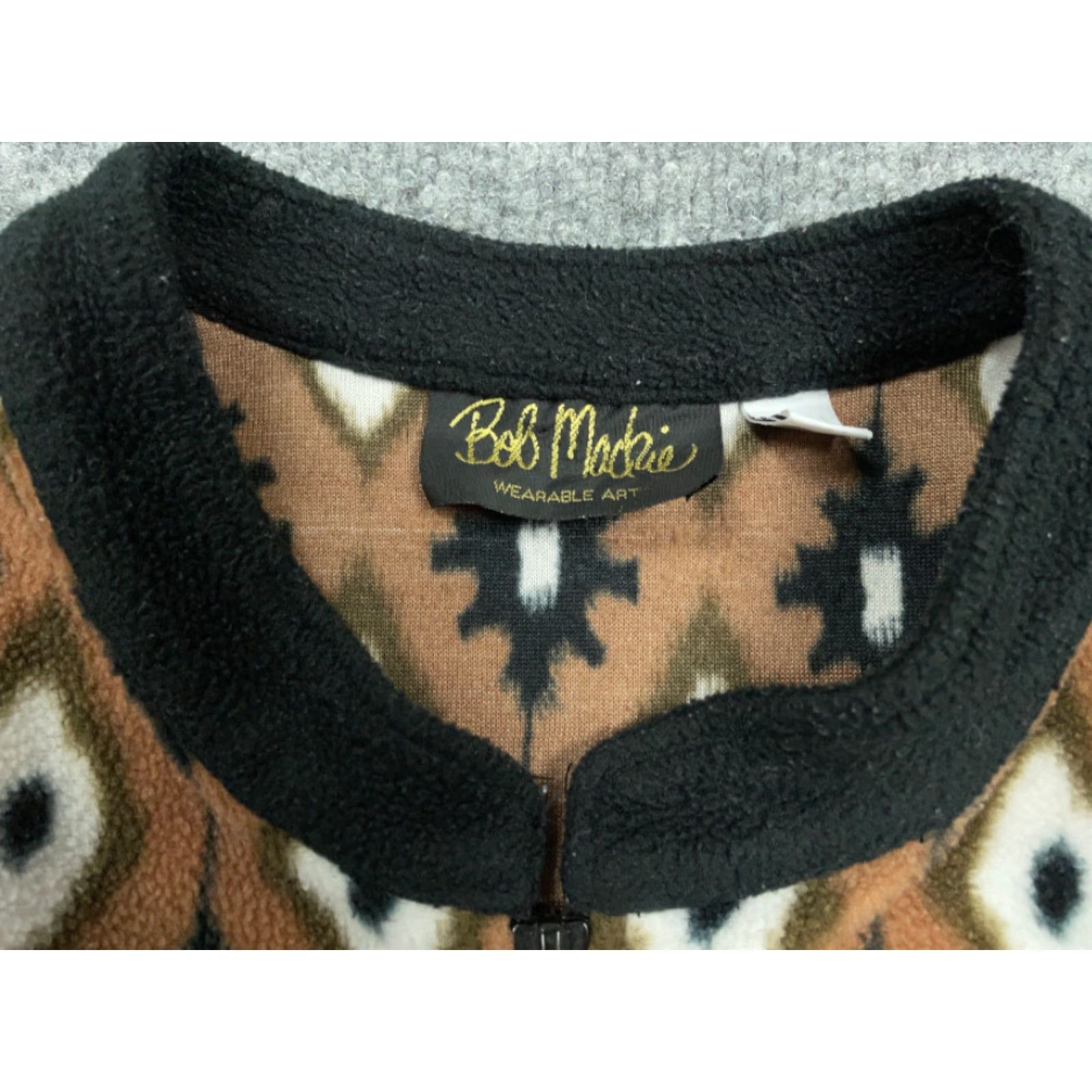Bob Mackie Bob Mackie Brown Aztec Tribal Motif 1/2 Zip Fleece Pullover Women's Large Size L / US 10 / IT 46 - 4 Thumbnail