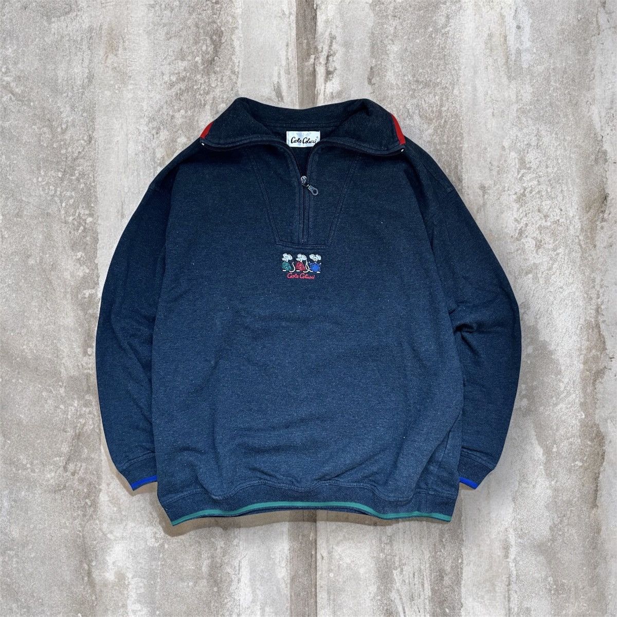 Carlo Colucci × Vintage Vintage 90s Carlo Colucci crewneck quarter zip grey Size US XL / EU 56 / 4 - 2 Thumbnail