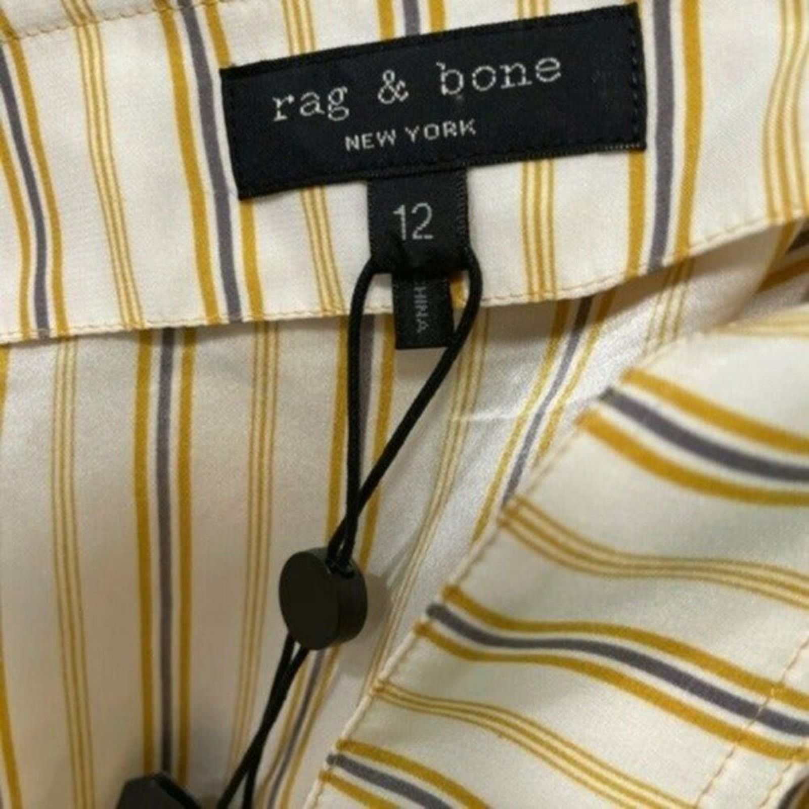 Rag & Bone Rag & Bone Felix Stripe Silk Skirt Yellow size 12 Size 34" / US 12 / IT 48 - 5 Thumbnail