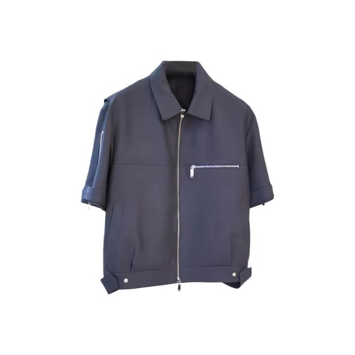Dior Dior Blue Short Sleeve Zip Jacket 0079 Size US M / EU 48-50 / 2 - 1 Thumbnail