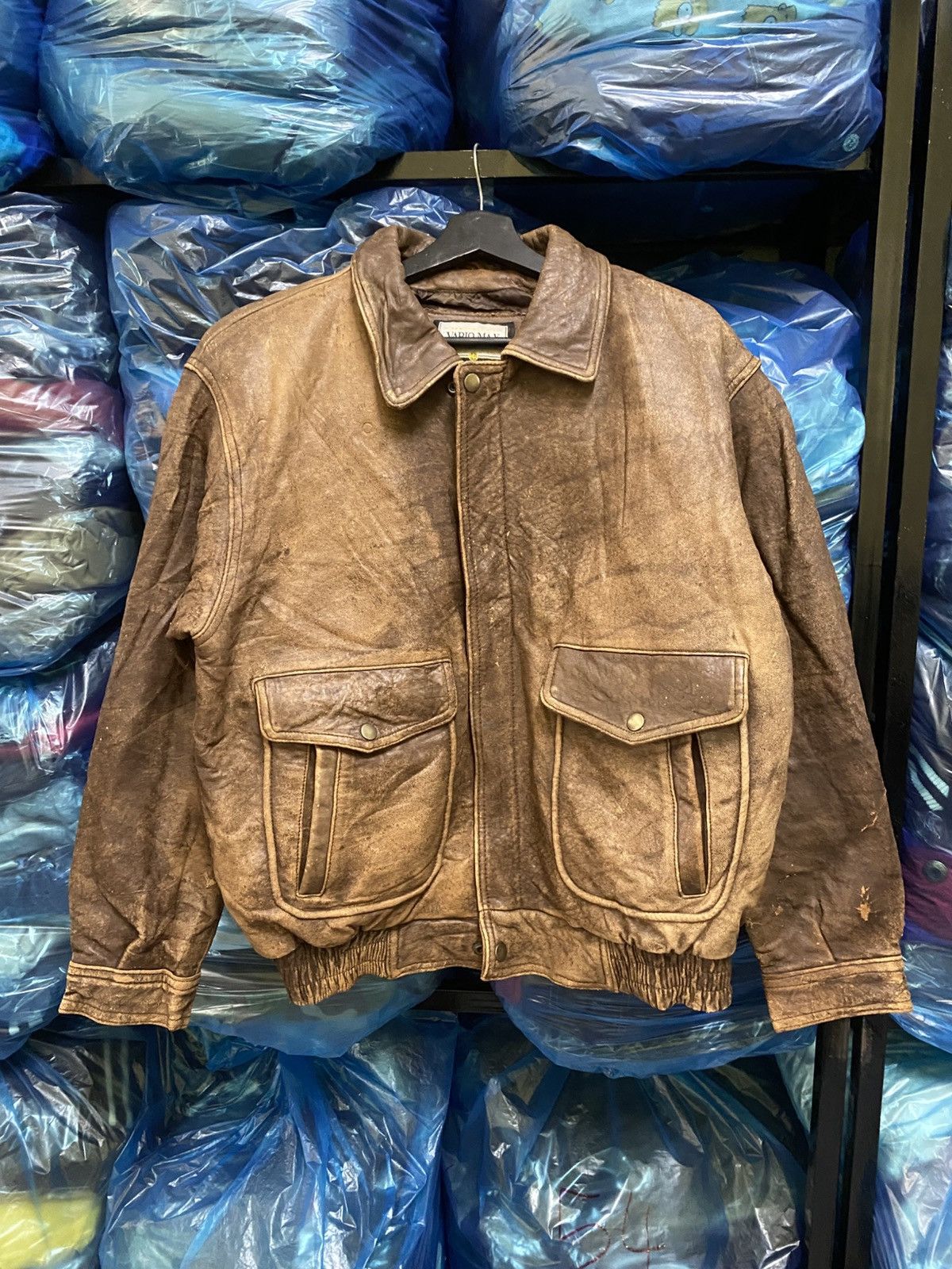 Other Vario Max Distressed Leather Bomber Jacket - Brown Aviator Size US M / EU 48-50 / 2 - 1 Thumbnail