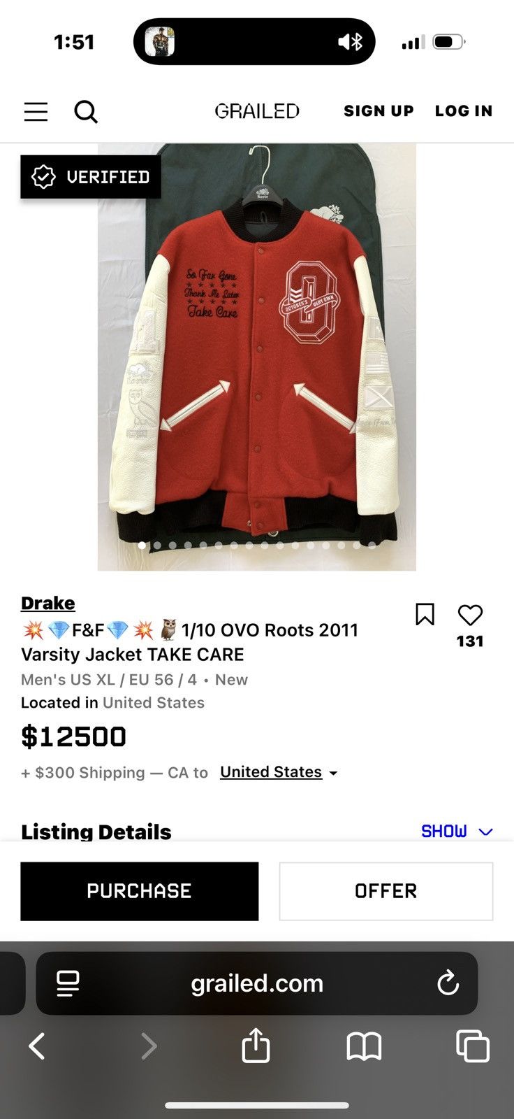 October's Very Own × Roots F&F OVO X ROOTS Away From Home Tour Varsity Jacket Size XL Size US XL / EU 56 / 4 - 9 Thumbnail