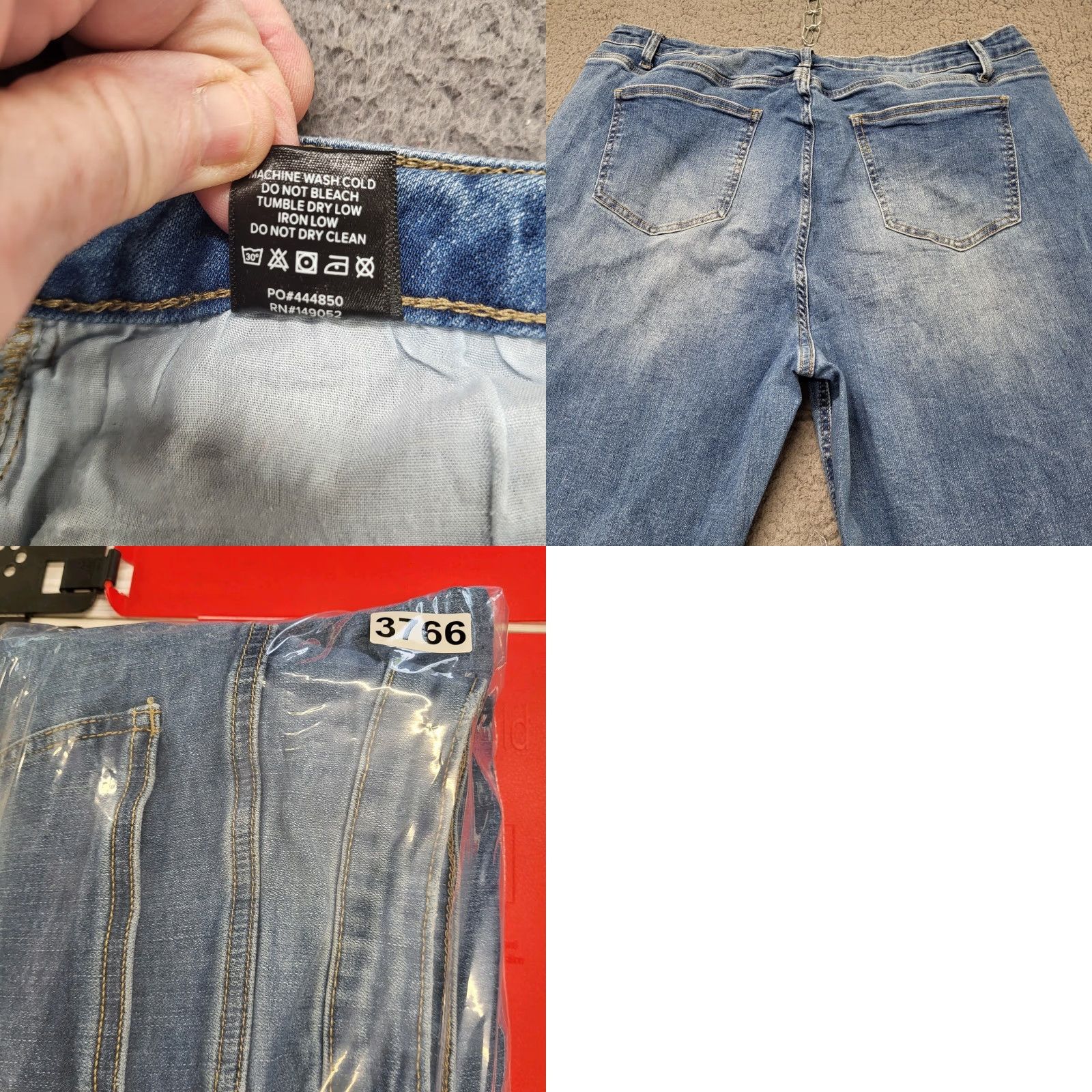 Fashion Nova VINTAGE? No. Fashion Nova Jeans Women's 3X Distressed Denim Boyfriend Jeans 37x28 Blue 5-Pocket Regular Inseam 28" Size 40" / US 18 - 9 Thumbnail