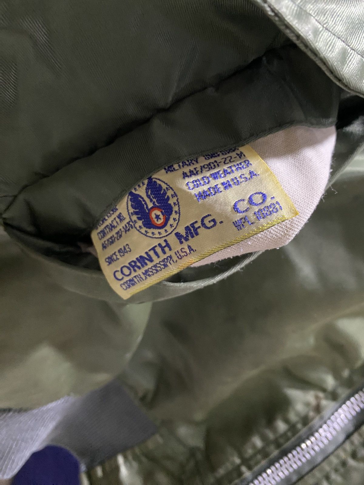 Alpha Industries Vintage 80s Corinth Mfg Ma-1 Bomber Jacket Issue Size US L / EU 52-54 / 3 - 11 Thumbnail