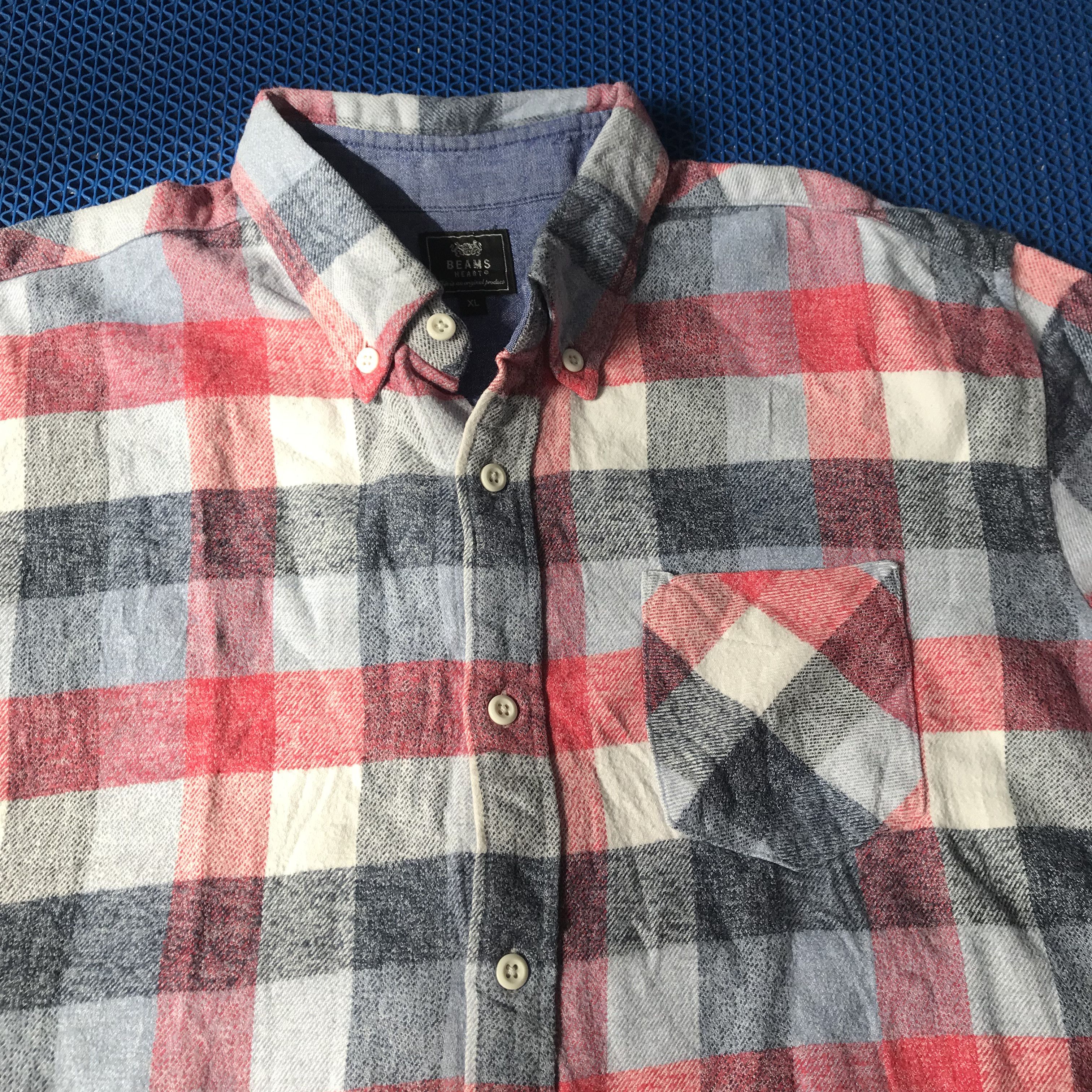 Japanese Brand Beams Heart Flannel Long Sleeves Shirt Size M Tartan Size US L / EU 52-54 / 3 - 3 Thumbnail