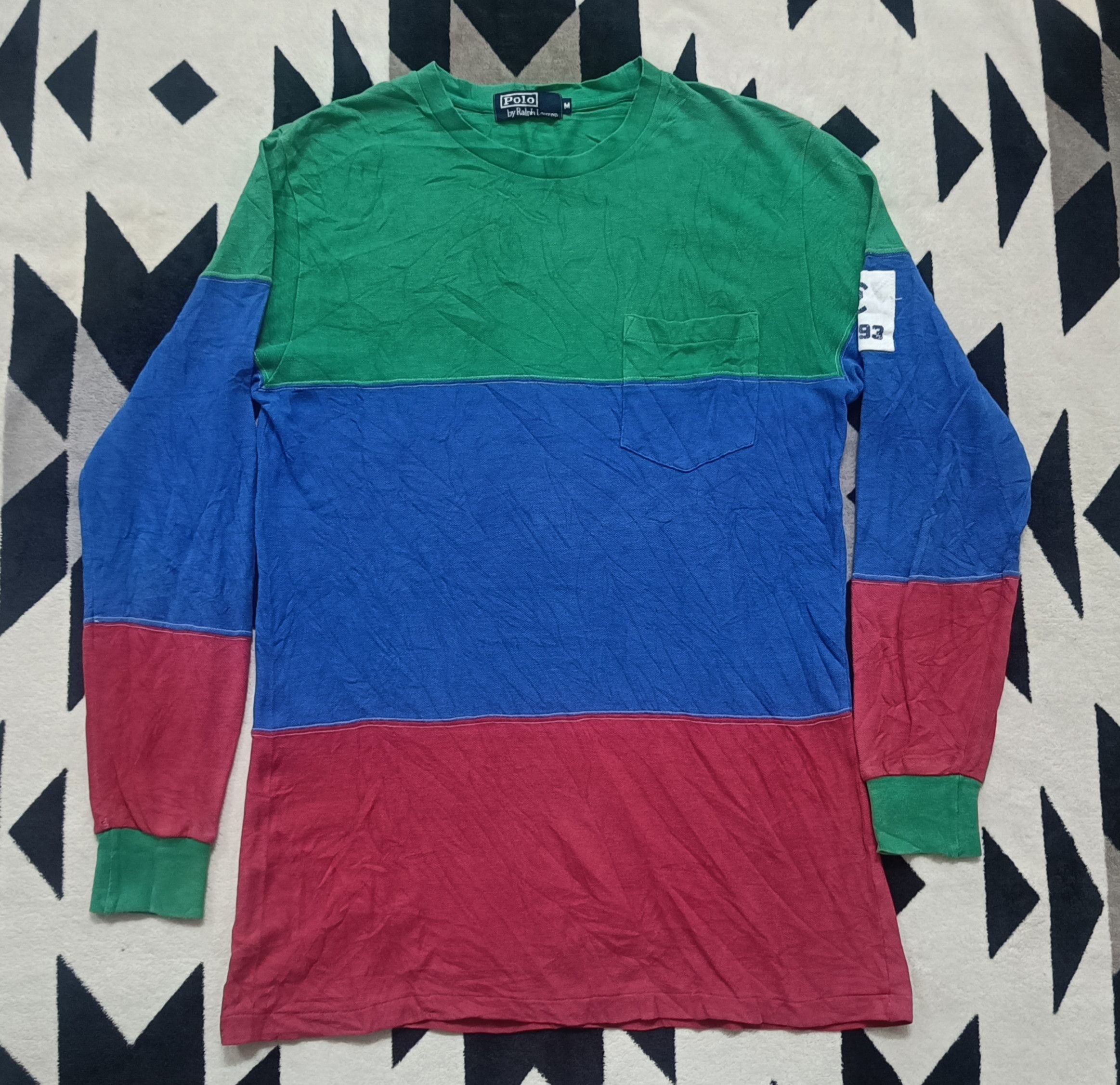 Polo Ralph Lauren 🔥🔥 Rare Vintage 90s Polo Ralph Lauren RL93 Stripe Tee Size US M / EU 48-50 / 2 - 2 Thumbnail