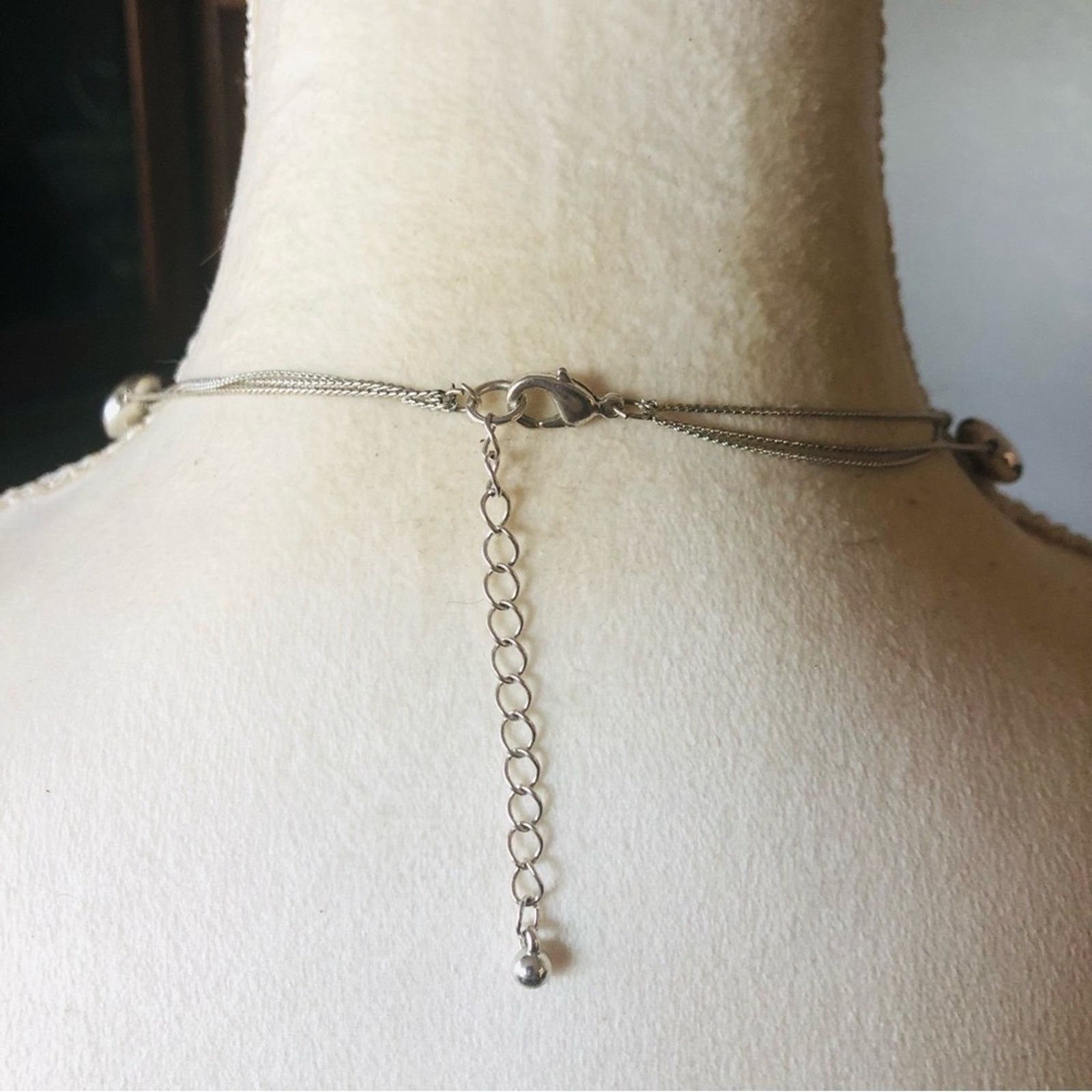 Jewelry Triple strand beaded silver chain necklace Size ONE SIZE - 7 Thumbnail