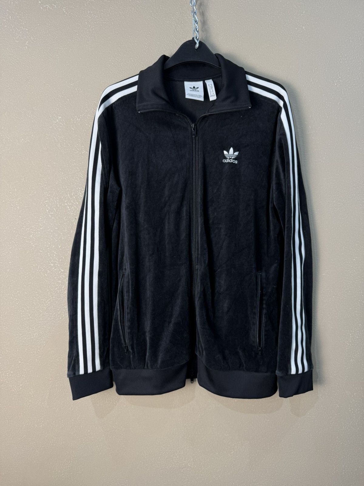 Adidas Adidas Velvet Sweatshirt Track jacket Size M Black Zip Size US M / EU 48-50 / 2 - 1 Thumbnail