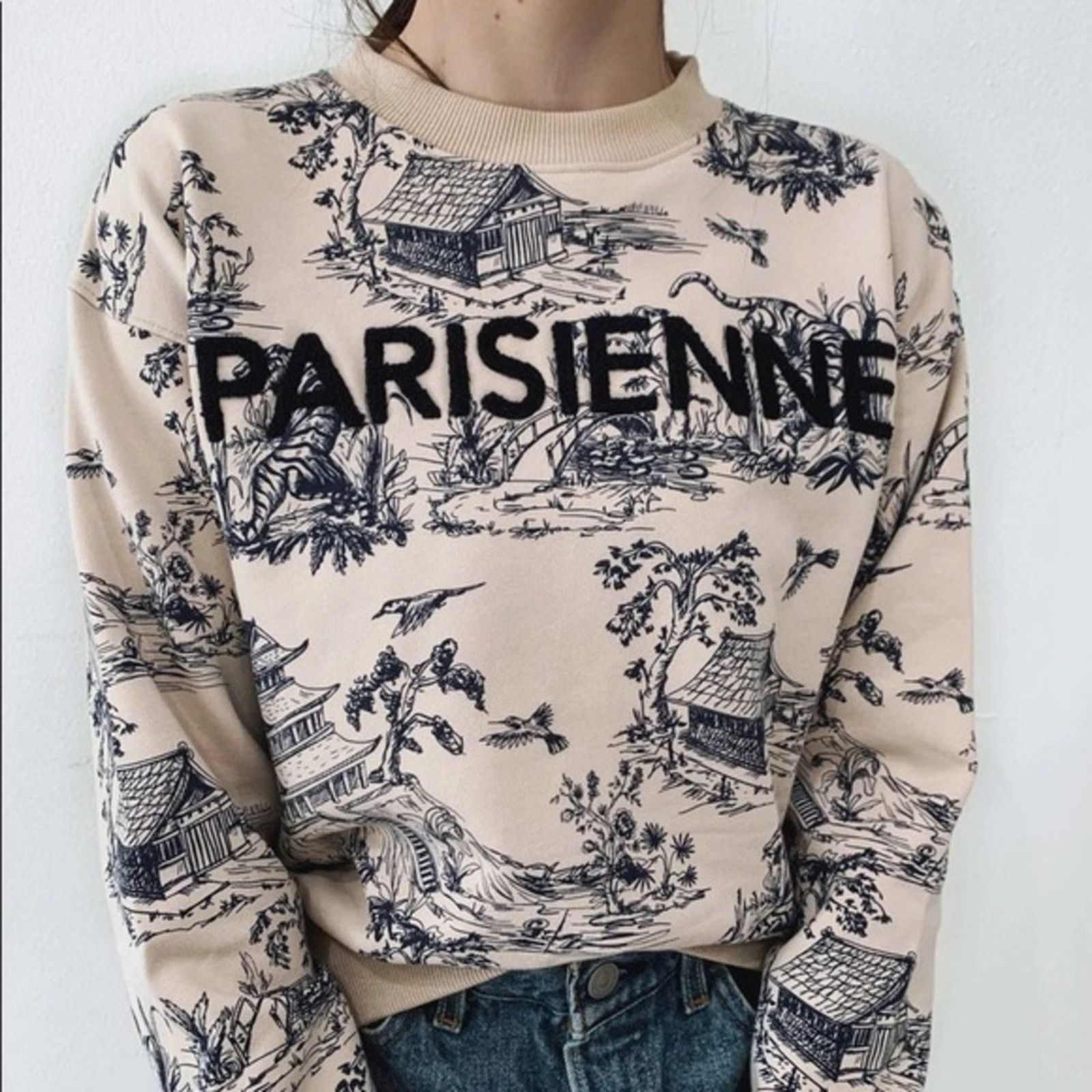 Other Ell and emm Parisienne blue white toile sweatshirt M/L Size L / US 10 / IT 46 - 5 Thumbnail