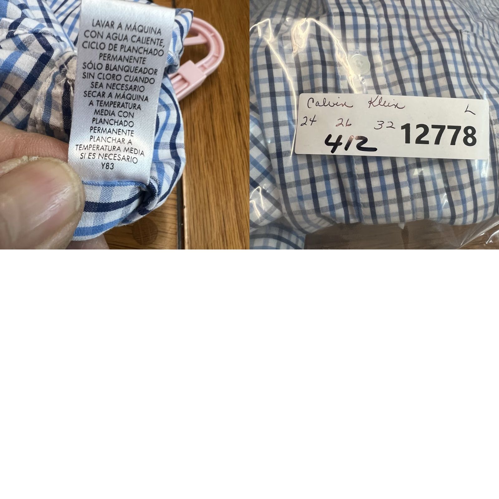 Calvin Klein Calvin Klein Button-Down Shirt Mens L Blue Check Long Sleeve Regular Fit Size US L / EU 52-54 / 3 - 8 Thumbnail