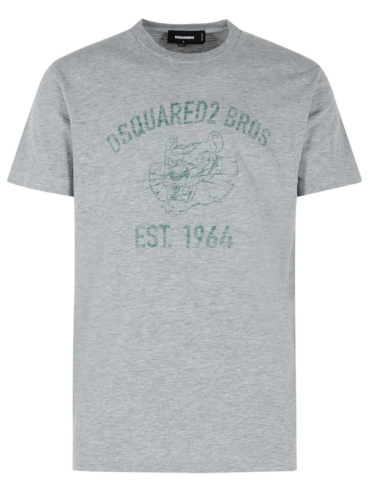 Dsquared2 DSQUARED2 Gray Cotton T-Shirt Size US S / EU 44-46 / 1 - 1 Thumbnail