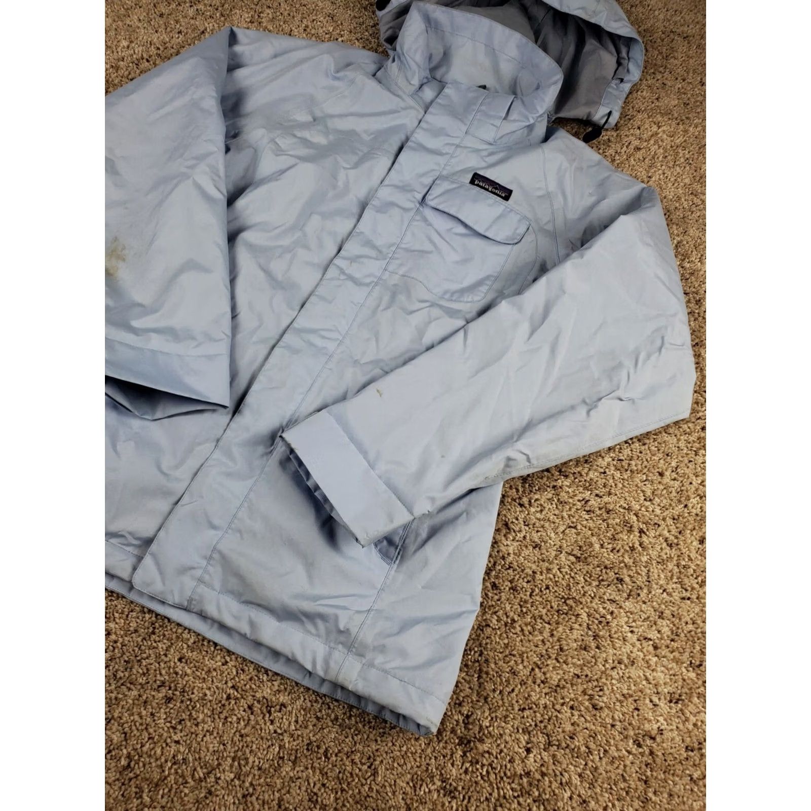 Patagonia Patagonia Jacket Womens Small Blue Full Zip Hooded Pockets Slate Sky Rain Coat 27072 Wind-Resistant Water Resistant Rain" Size S / US 4 / IT 40 - 2 Thumbnail