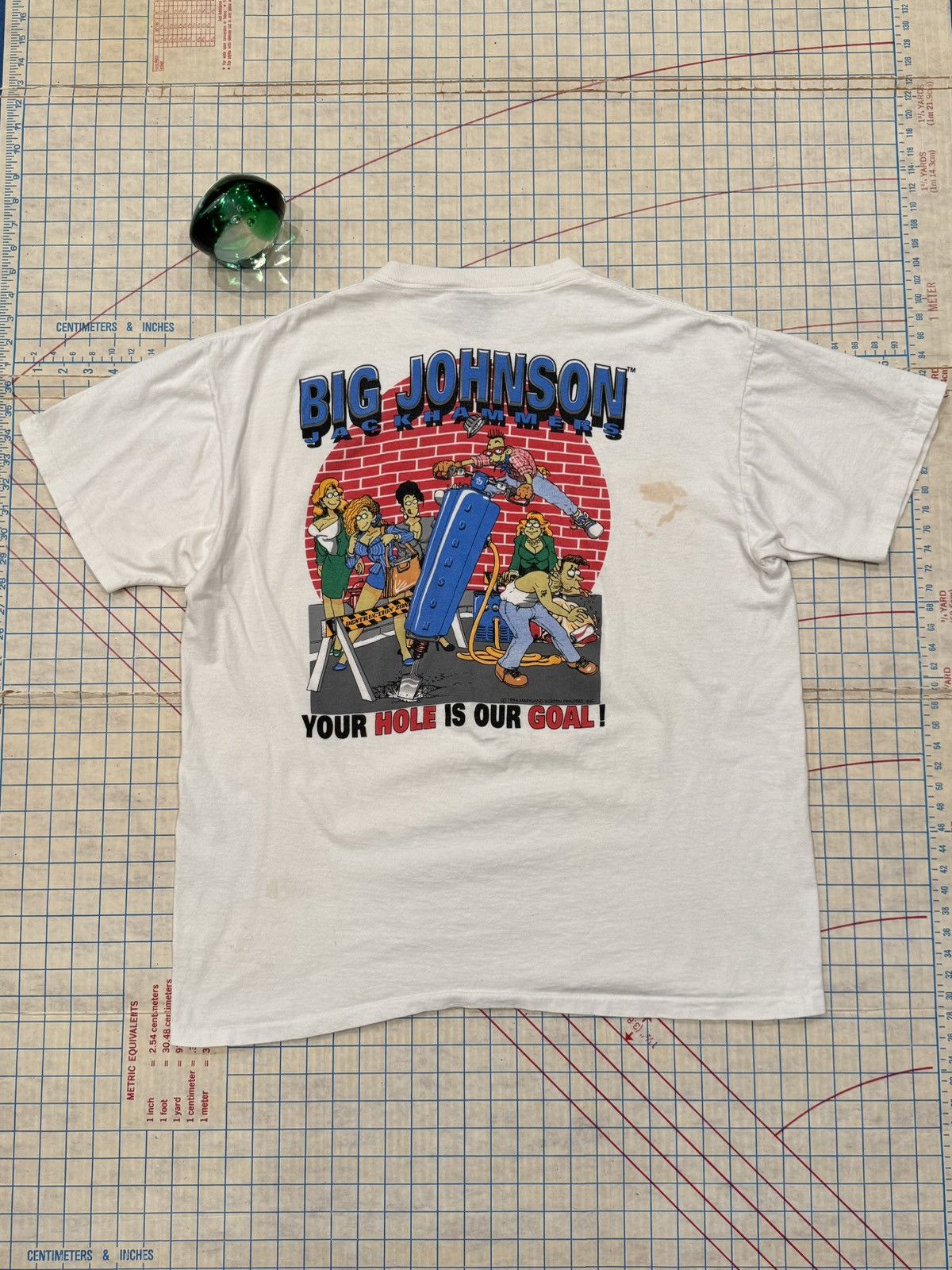 Vintage Vintage Big Johnson Jackhammers Humor Graphic Tee Used XL Size US XL / EU 56 / 4 - 1 Thumbnail