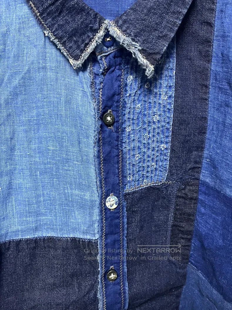 Kapital Kapital Blue-dyed gradient patch denim shirt Size US M / EU 48-50 / 2 - 2 Thumbnail