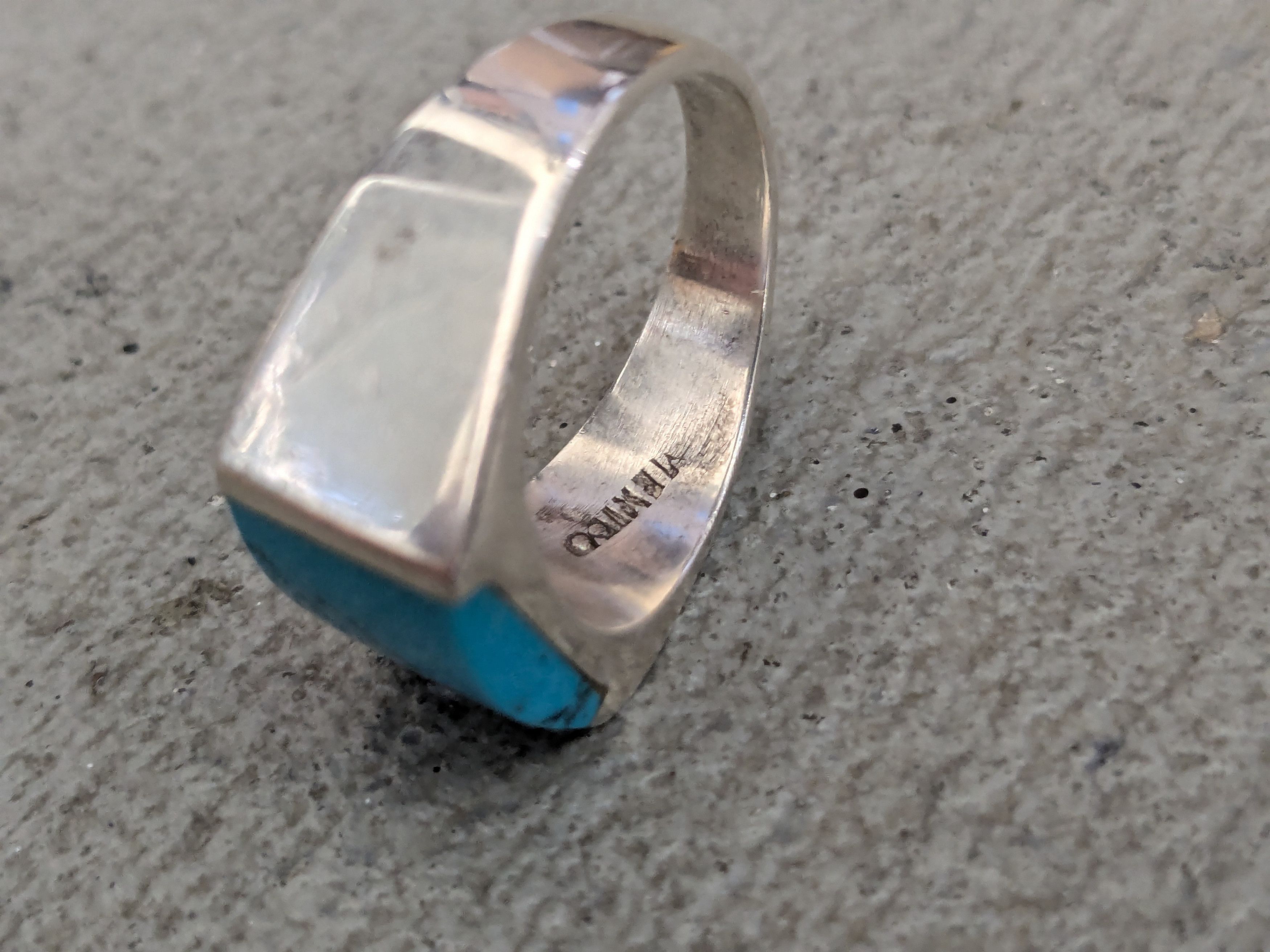 Vintage Vintage Sterling Silver Ring Blue Howlite Taxco 10 Turquoise Size ONE SIZE - 9 Thumbnail