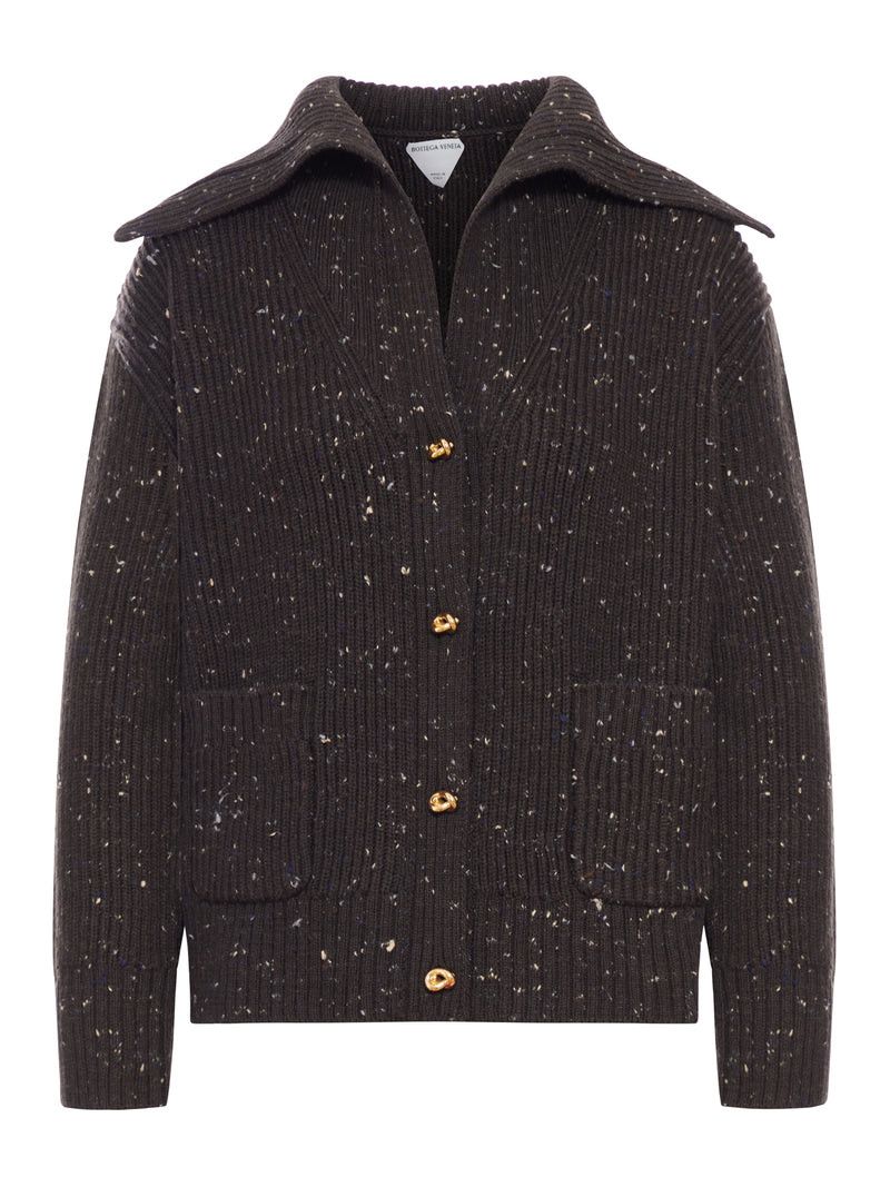 Bottega Veneta RIBBED CARDIGAN WITH WIDE NECK Size M / US 6-8 / IT 42-44 - 1 Thumbnail