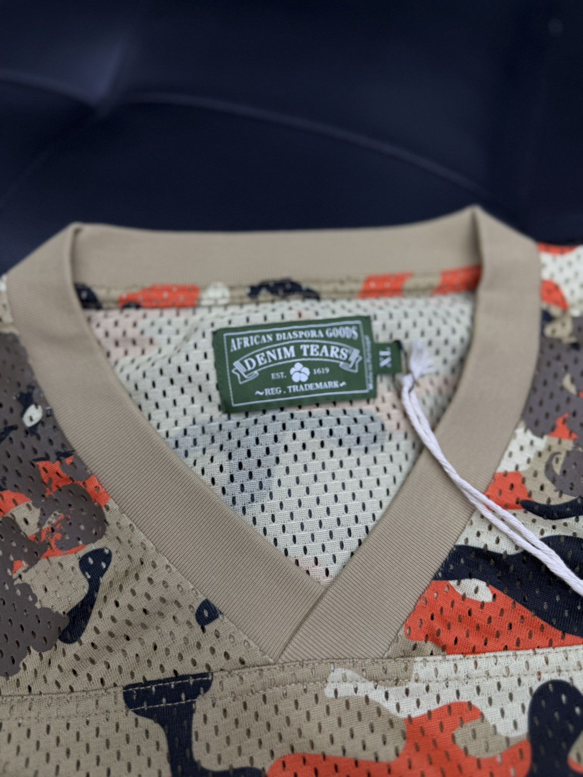 DENIM TEARS Denim Tears Tan Orange Camo Cotton Wreath Jersey (XL) (NEW) Size US XL / EU 56 / 4 - 5 Thumbnail