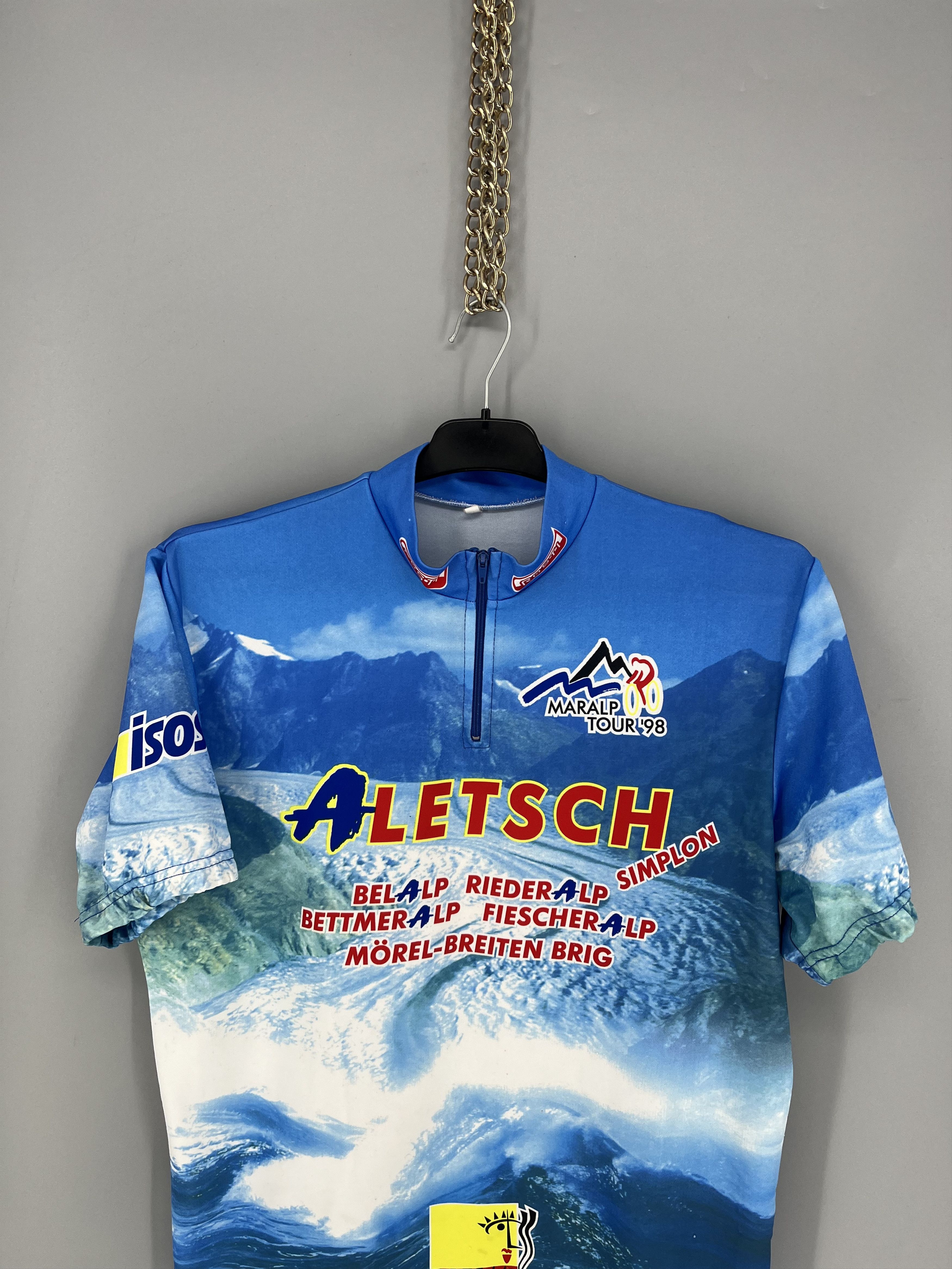 Vintage Vtg Maralp Tour ’98 Aletsch Cycl0ing Jersey Mountain Print Size US XL / EU 56 / 4 - 7 Thumbnail