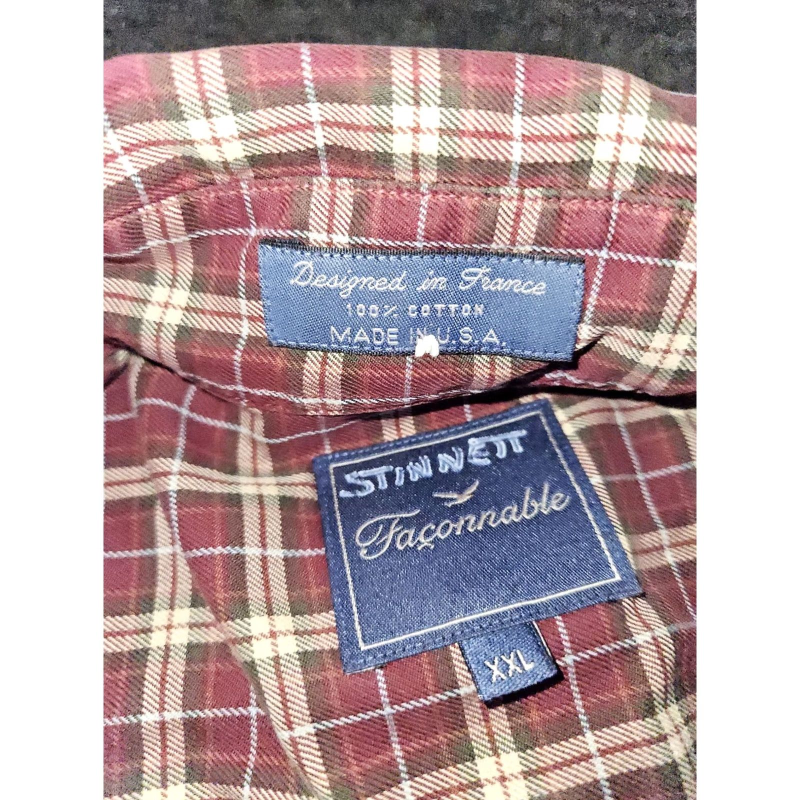 Faconnable VINTAGE Façonnable Button-Down Shirt Mens 2XL Red Plaid Long Sleeve Cotton USA Shirt Size US XXL / EU 58 / 5 - 3 Thumbnail