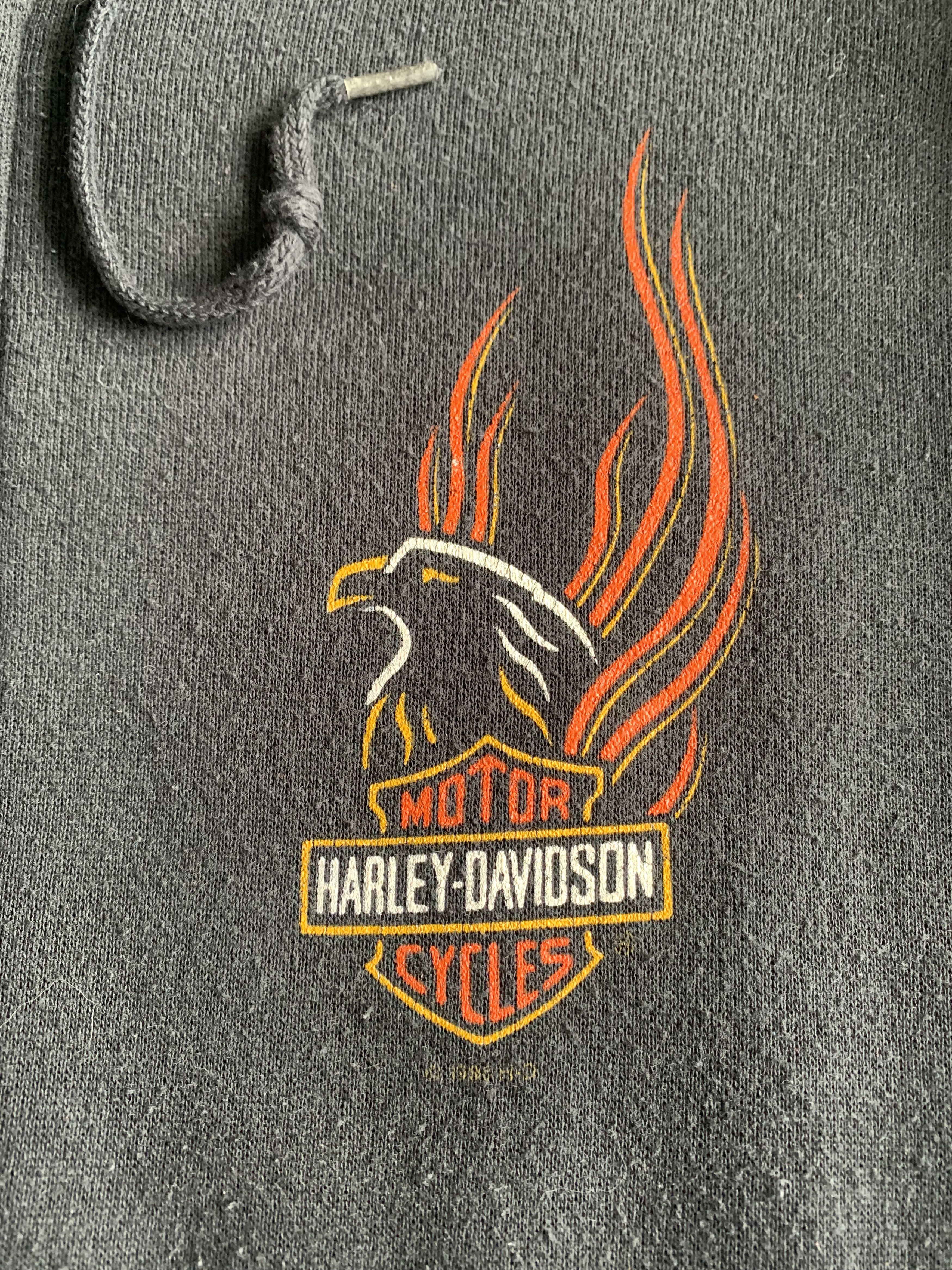 Harley Davidson 💎SOLD💎 Vintage 90’s Harley Davidson Flame Zip Hoodie Size US M / EU 48-50 / 2 - 4 Thumbnail