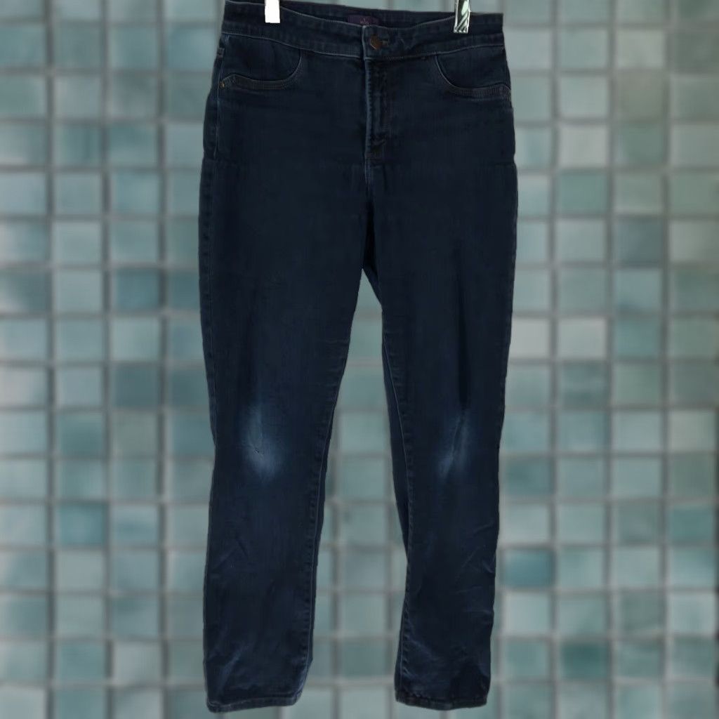 NYDJ NYDJ Women's Denim Jeans Leggings Dark Blue Size 8 30X31 Mid Rise 5-Pocket Cotton Spandex Style Leggings Size 30" / US 8 / IT 44 - 1 Thumbnail