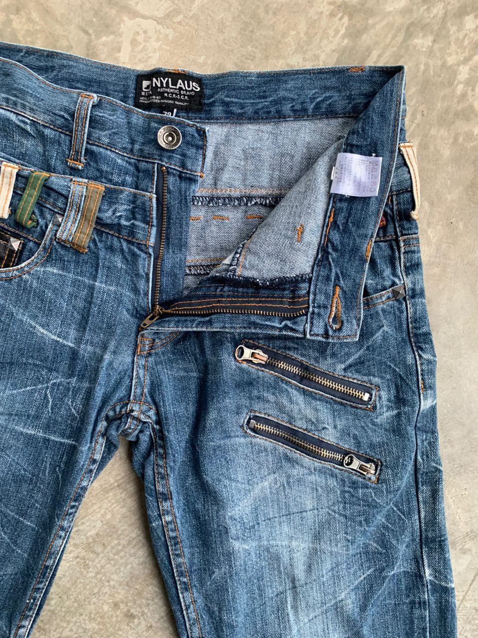 Designer × Japanese Brand Double Waist Crazy Lightning Wash Jeans Size US 32 / EU 48 - 9 Thumbnail
