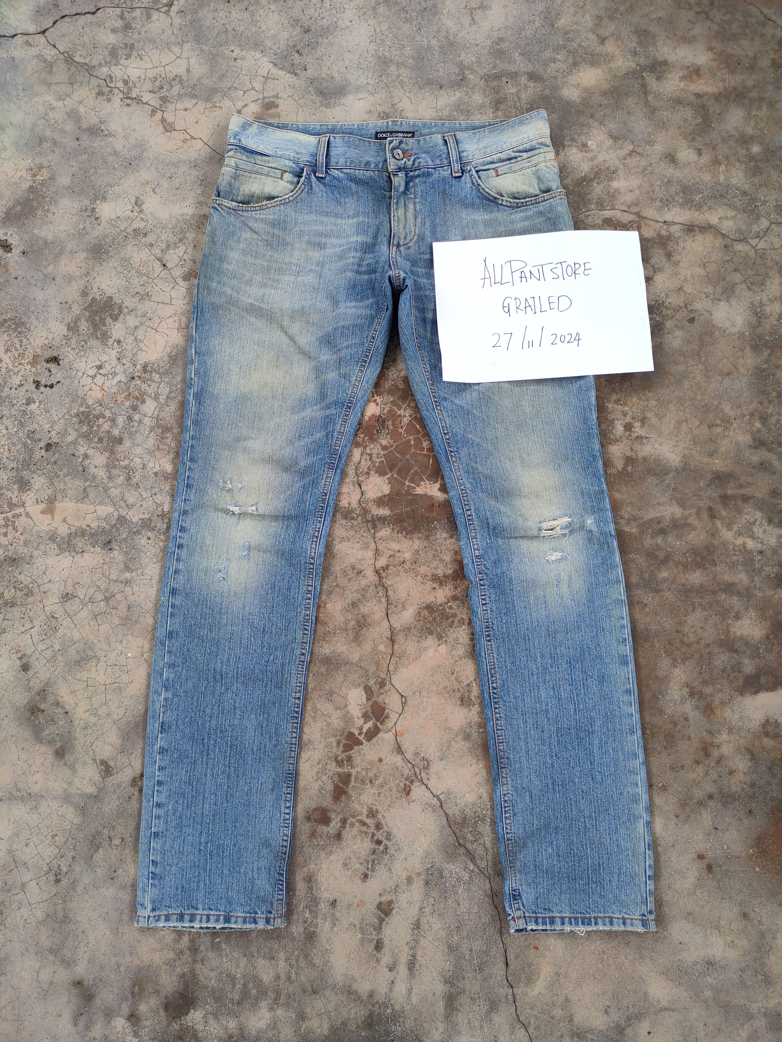 Dolce & Gabbana VINTAGE DOLCE & GABBANA RIPPED FADED DENIM JEANS PANTS Size US 37 - 2 Thumbnail