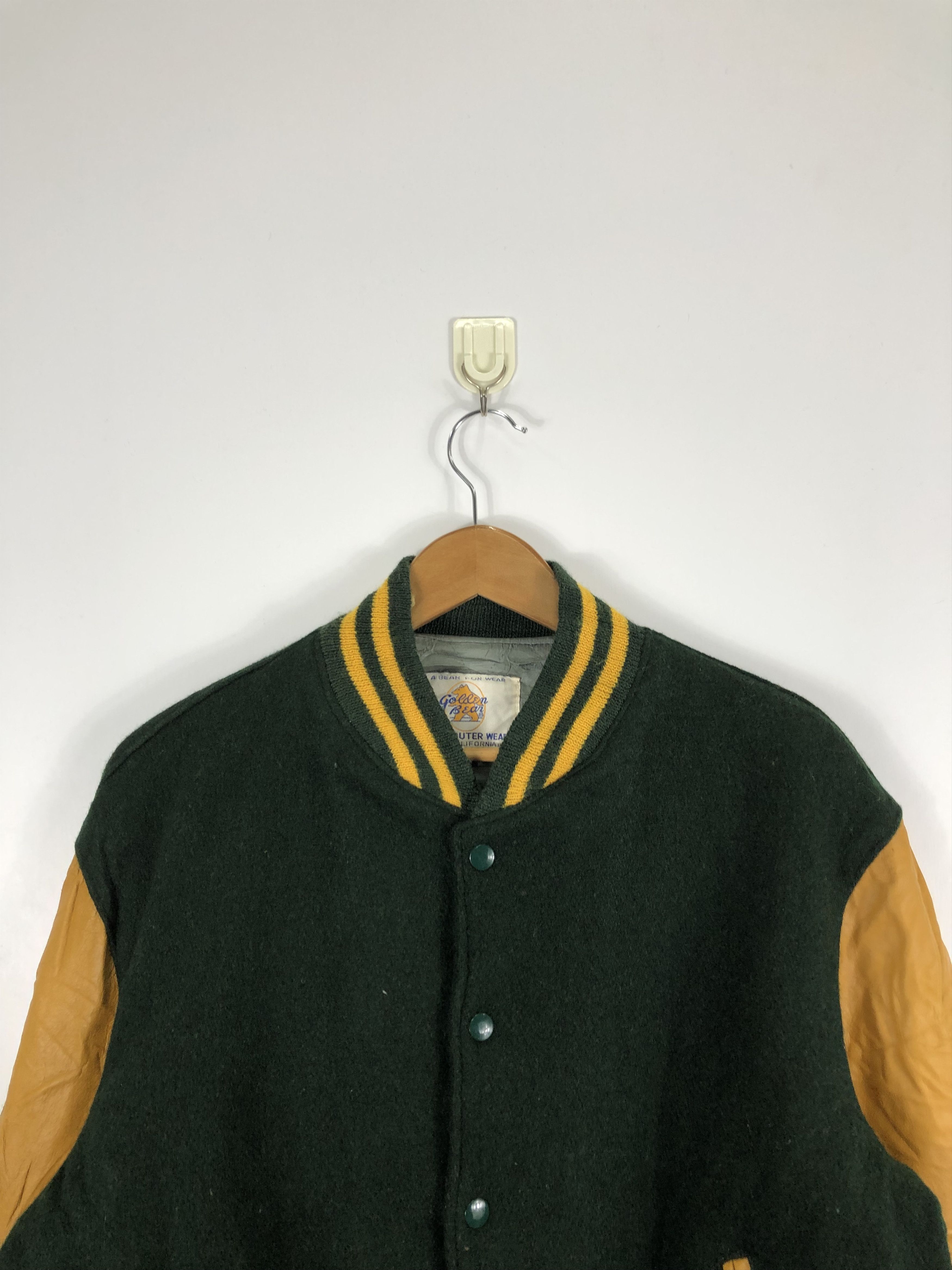Golden Bear Vintage 80s Golden Bear Varsity Jacket Leather Sleeve V0243 Size US L / EU 52-54 / 3 - 2 Thumbnail