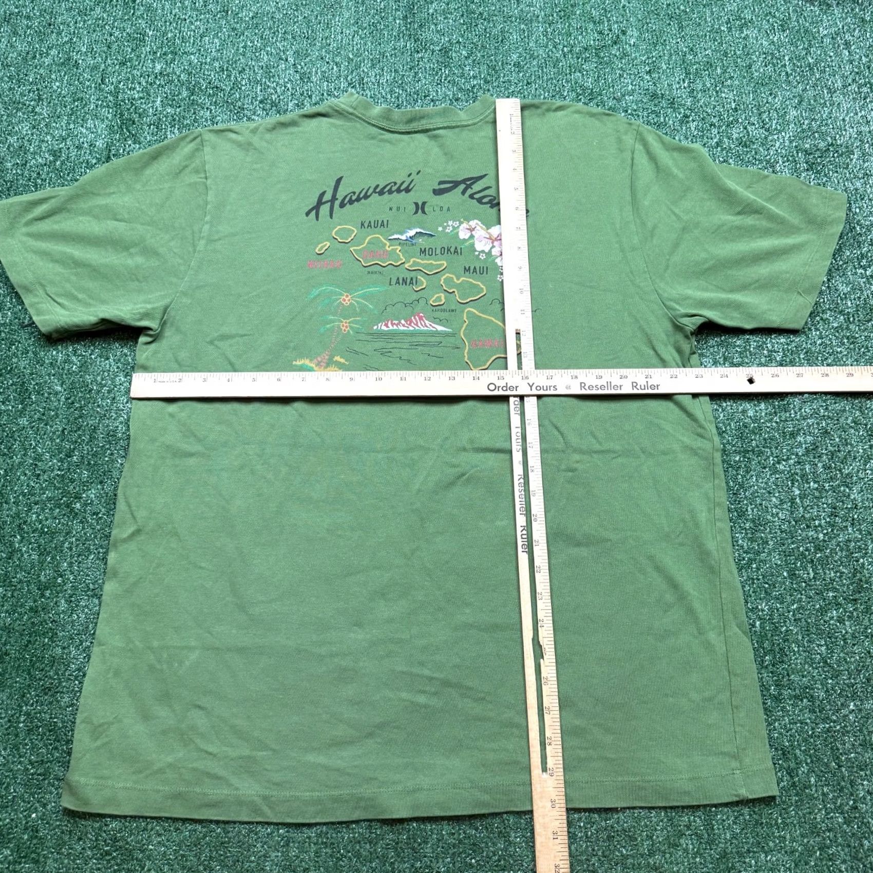 Hurley Hurley Shirt Mens Size 2XL XXL Green Hawaii Graphic Crew Neck Short Sleeve T Size US XXL / EU 58 / 5 - 4 Thumbnail