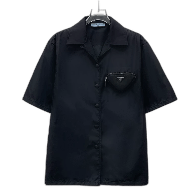 Prada Prada Black Short Sleeve Button Up Shirt-2506 Size US S / EU 44-46 / 1 - 1 Thumbnail