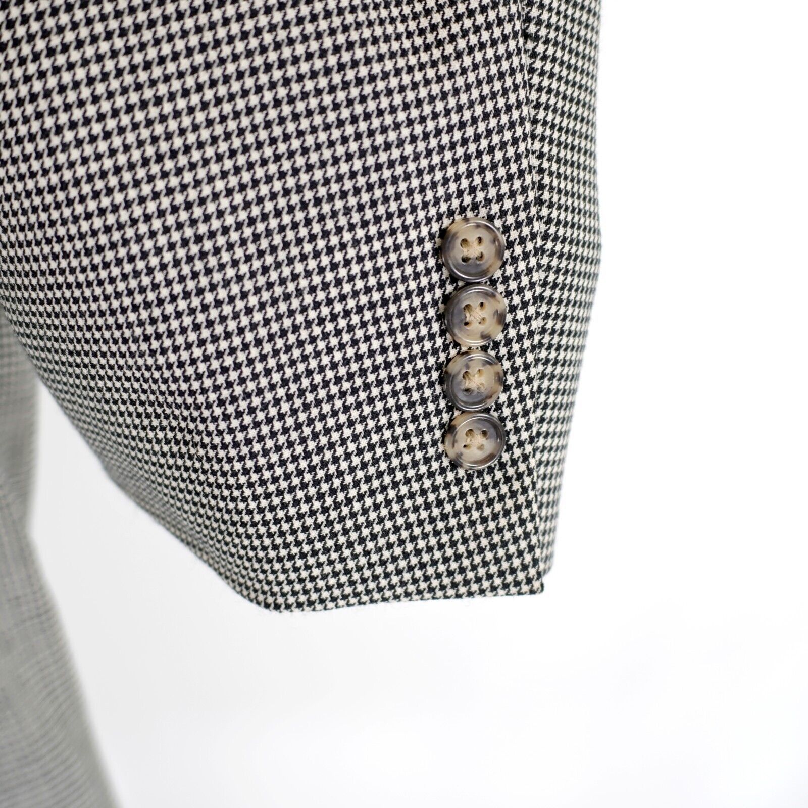 Austin Reed Austin Reed 46L Wool Cream Black Herringbone Sport Coat 3 Bu Size 46L - 3 Thumbnail